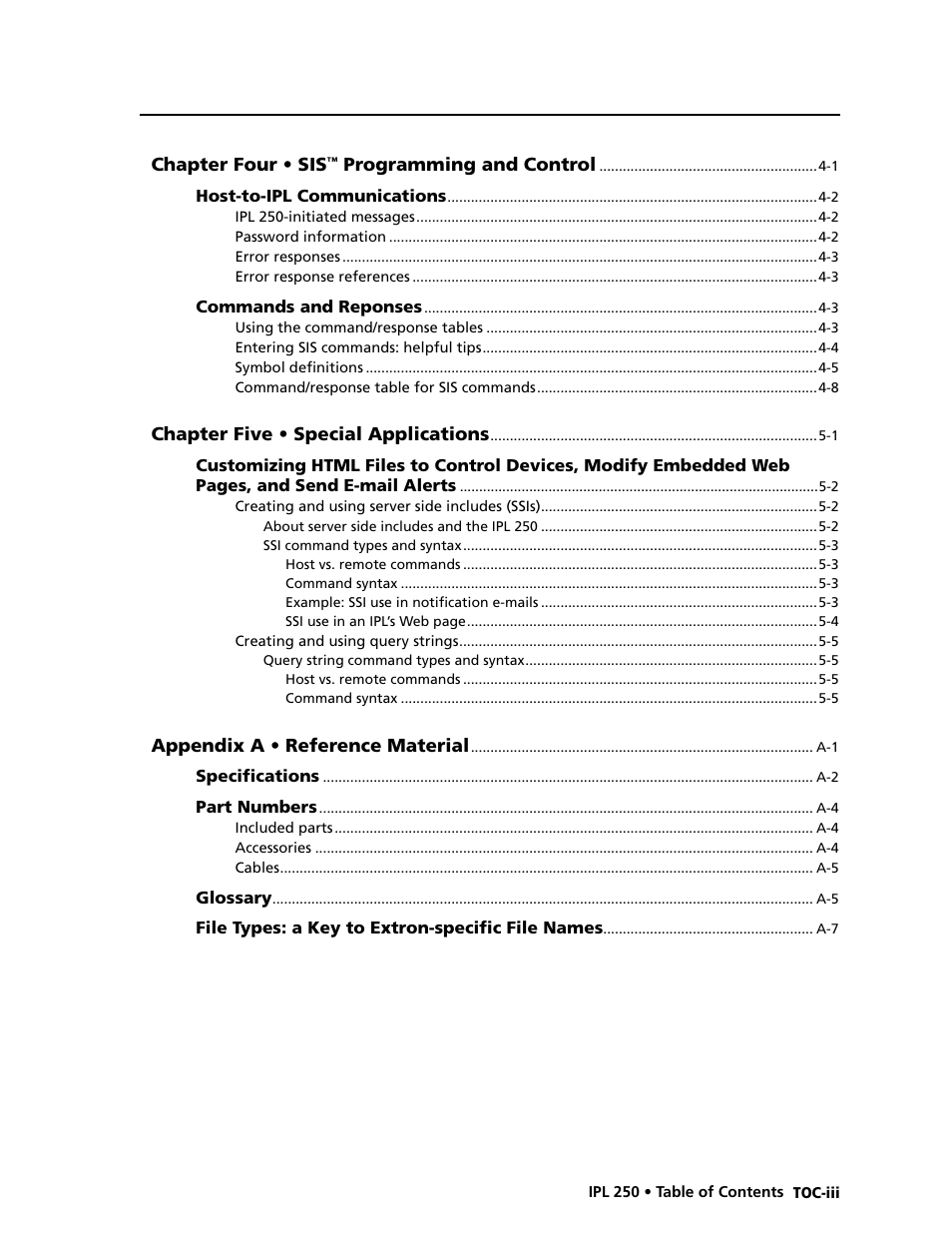 Extron Electronics IPL 250 Reference Manual User Manual | Page 7 / 109