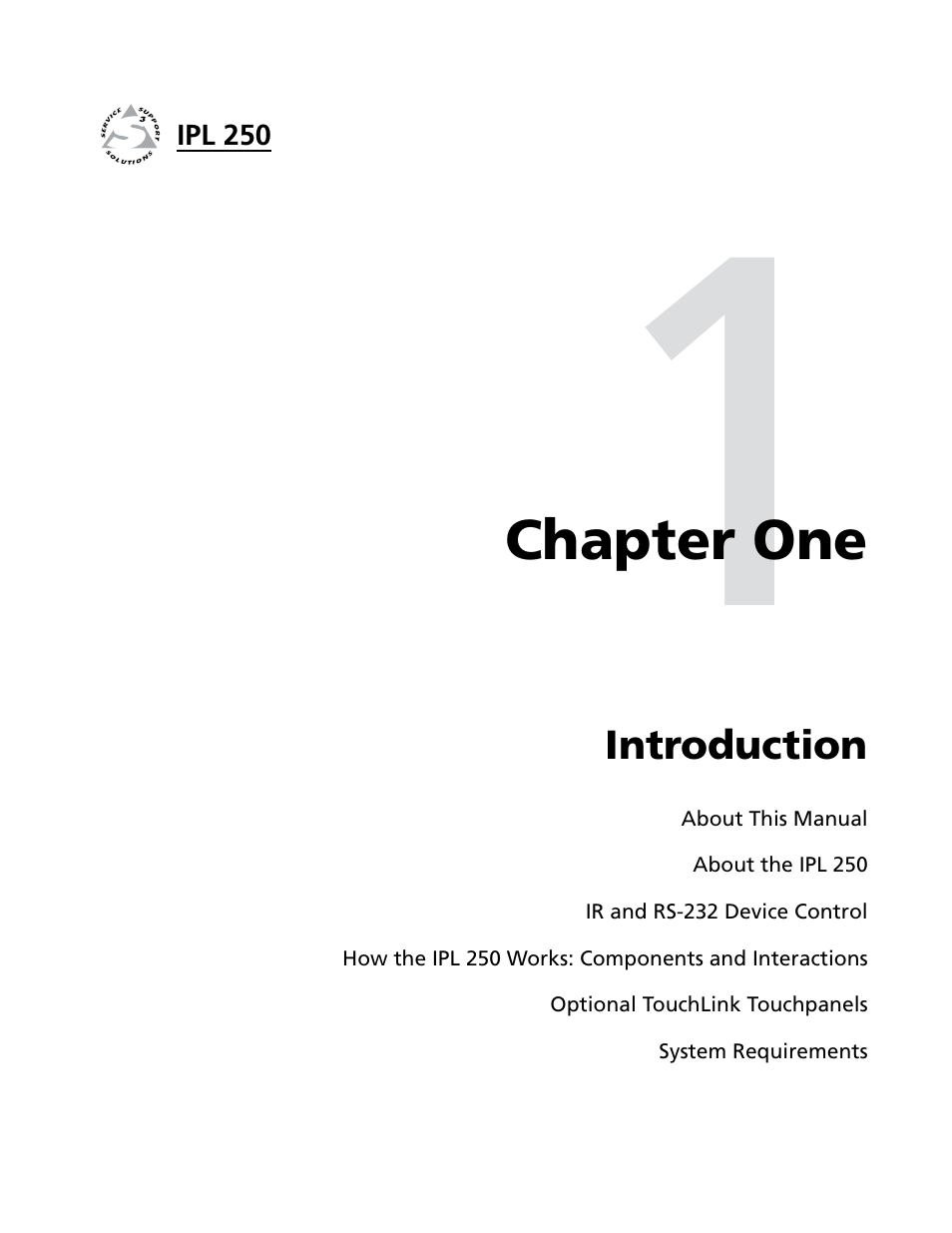 Ch. 1: introduction, Chapter one • introduction | Extron Electronics IPL 250 Reference Manual User Manual | Page 9 / 109