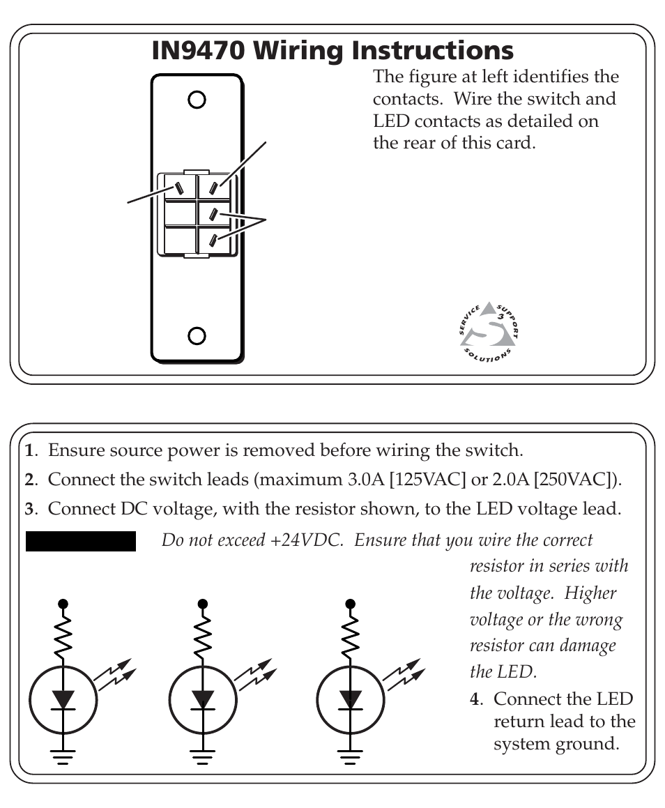 Extron Electronics IN9470 Wiring User Manual | 1 page