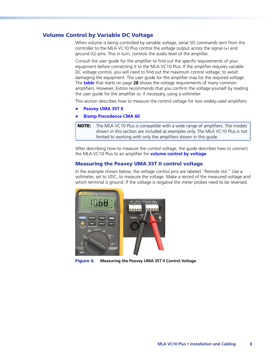 Volume control by variable dc voltage | Extron Electronics MLA VC10 Plus User Guide User Manual | Page 14 / 45