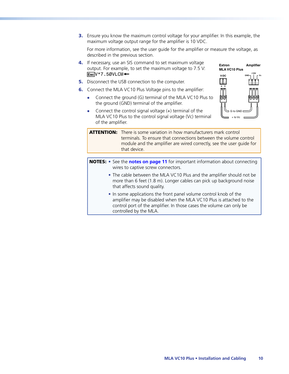 Extron Electronics MLA VC10 Plus User Guide User Manual | Page 16 / 45