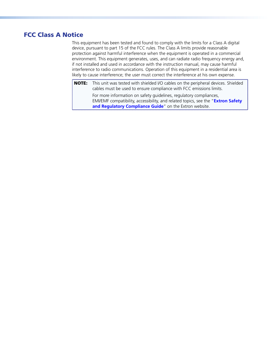 Fcc class a notice | Extron Electronics MLA VC10 Plus User Guide User Manual | Page 3 / 45