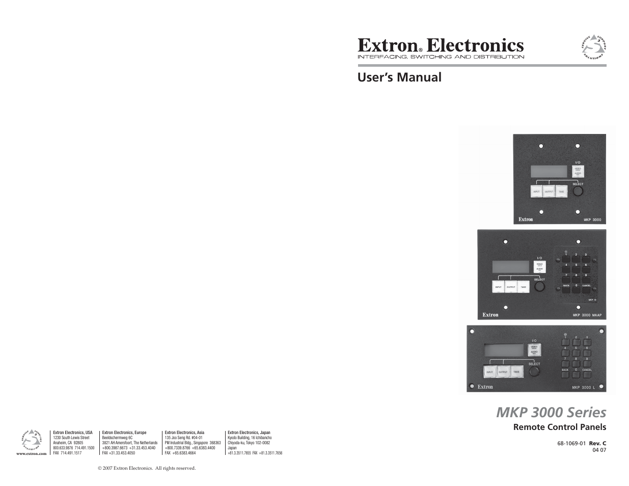 Extron Electronics MKP 3000 Series User Manual | 55 pages