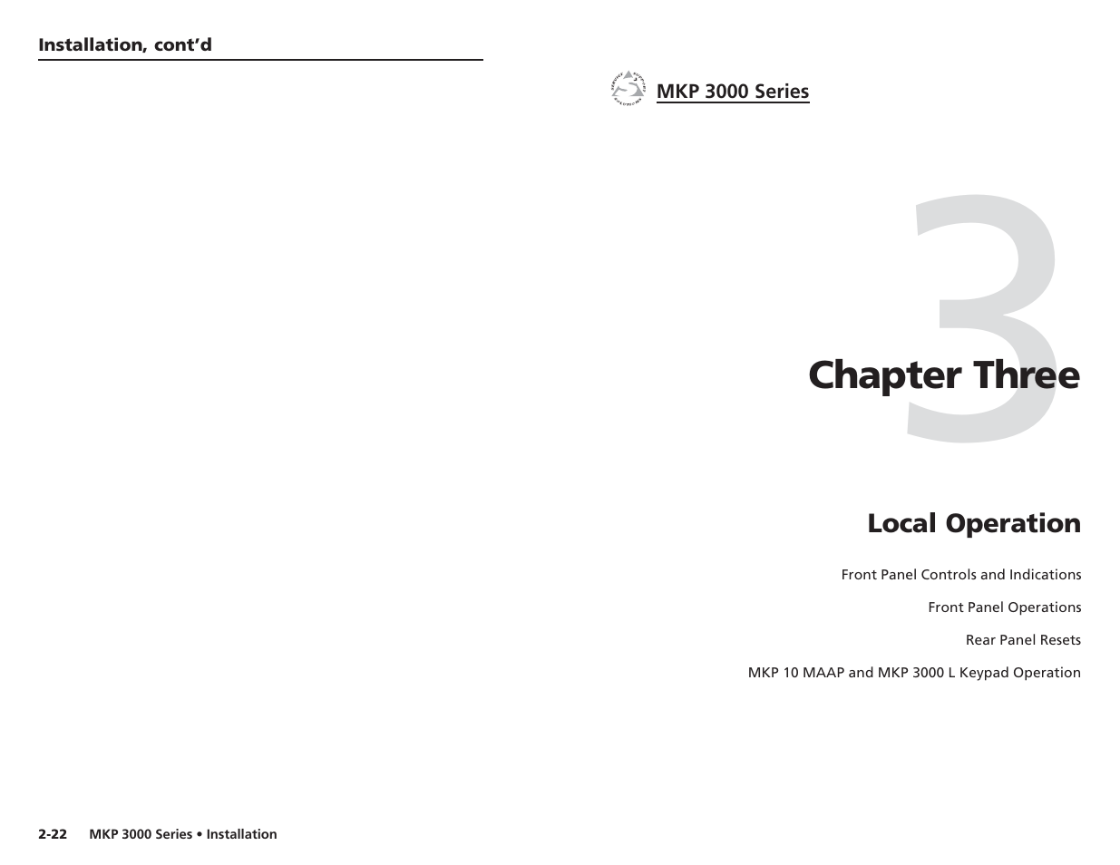 Local operation | Extron Electronics MKP 3000 Series User Manual | Page 20 / 55