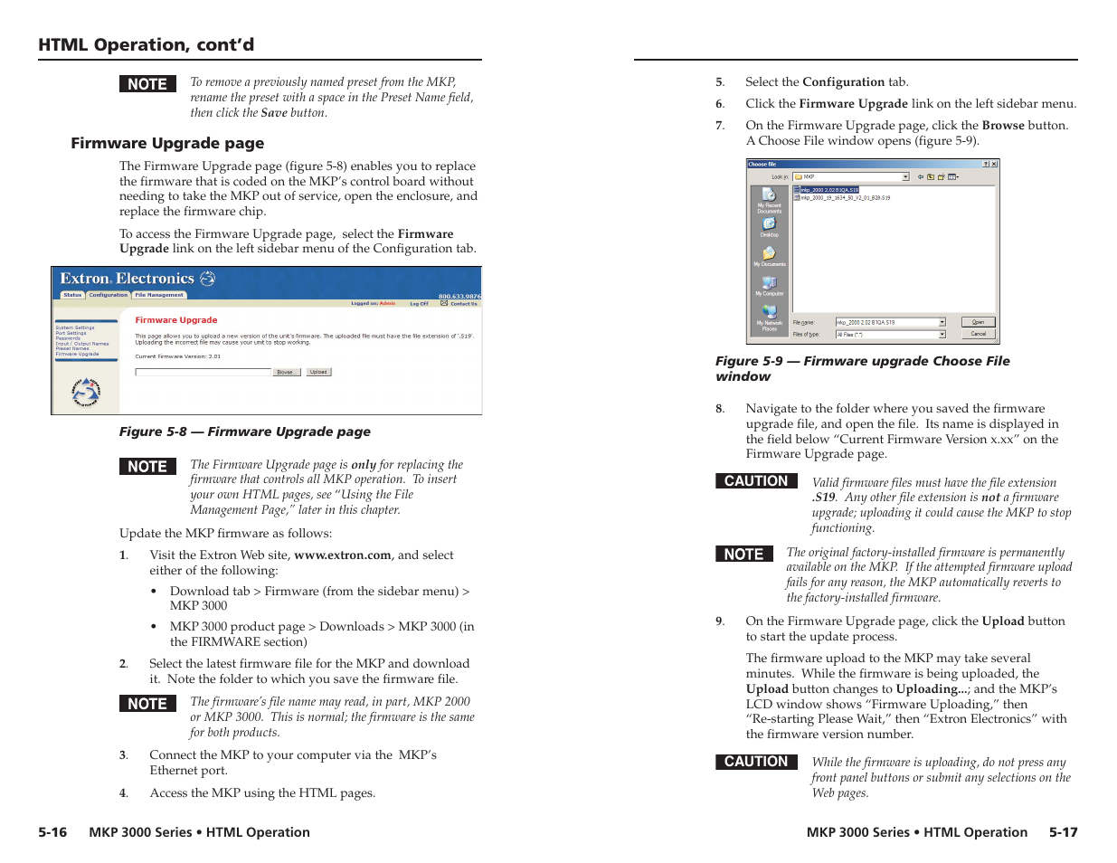 Html operation, cont’d | Extron Electronics MKP 3000 Series User Manual | Page 46 / 55