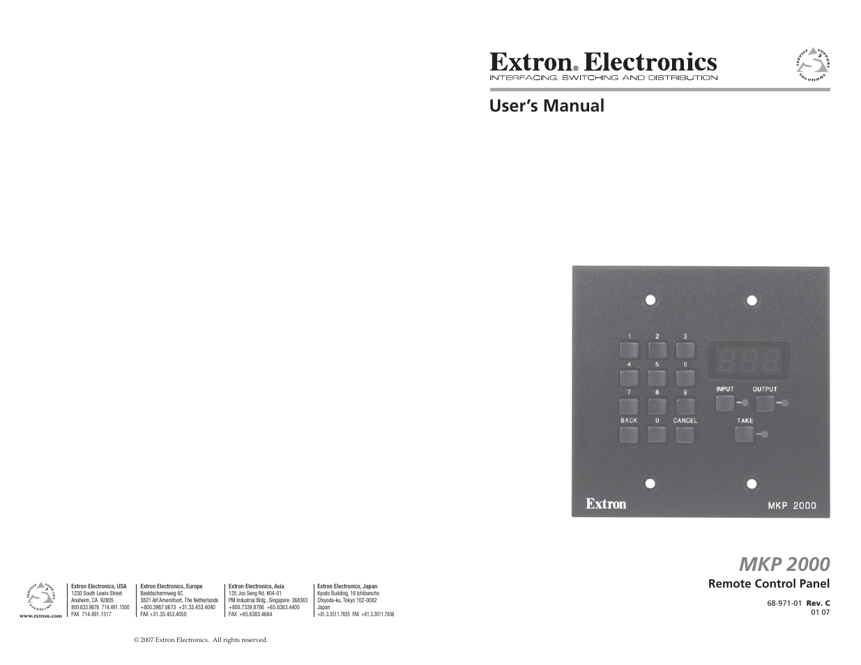 Extron Electronics MKP 2000 User Manual | 43 pages
