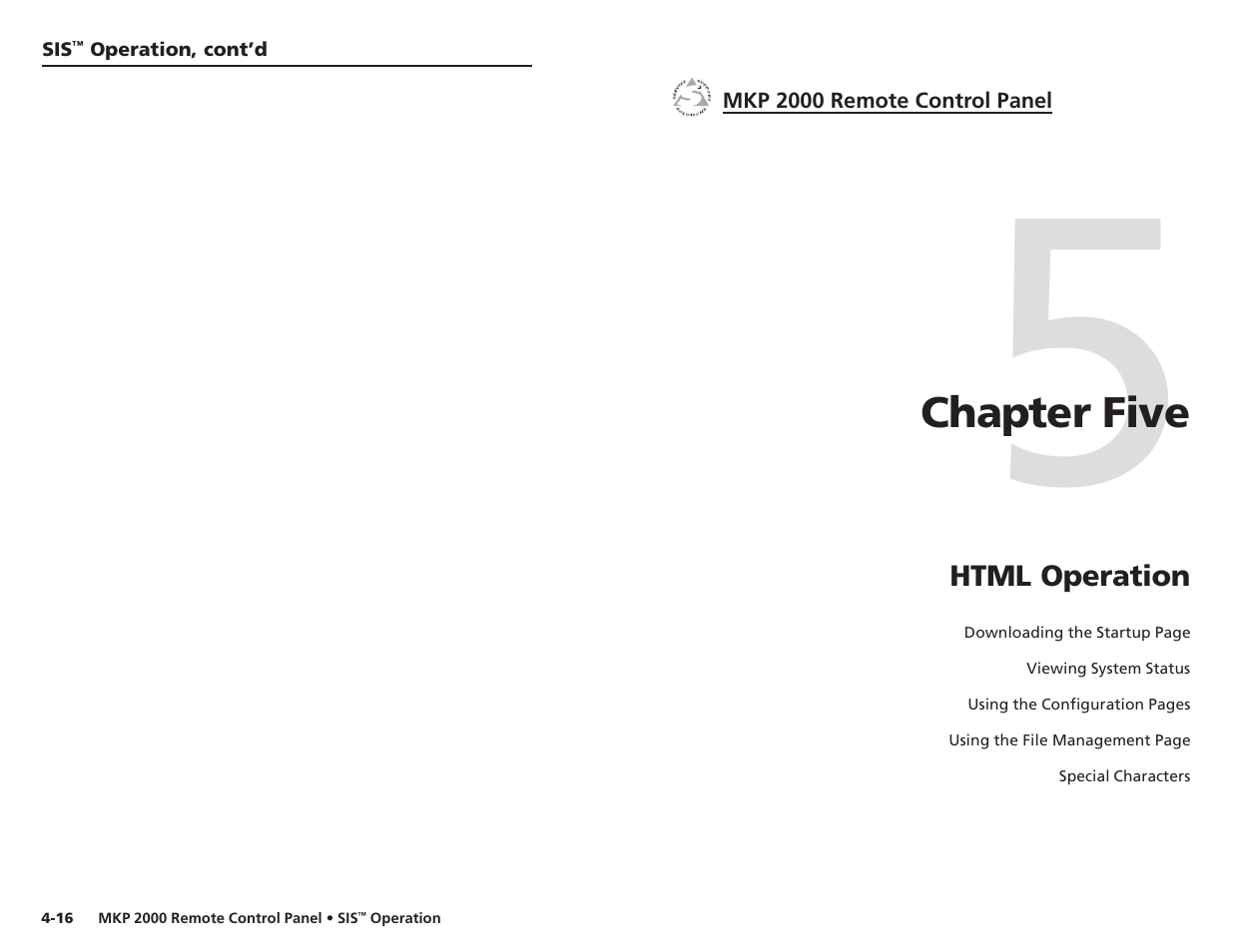 Html operation | Extron Electronics MKP 2000 User Manual | Page 30 / 43