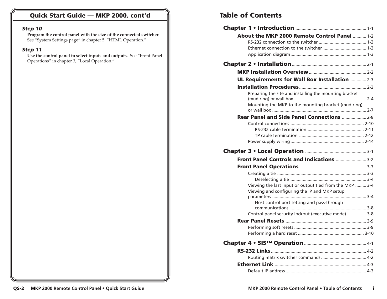 Extron Electronics MKP 2000 User Manual | Page 5 / 43