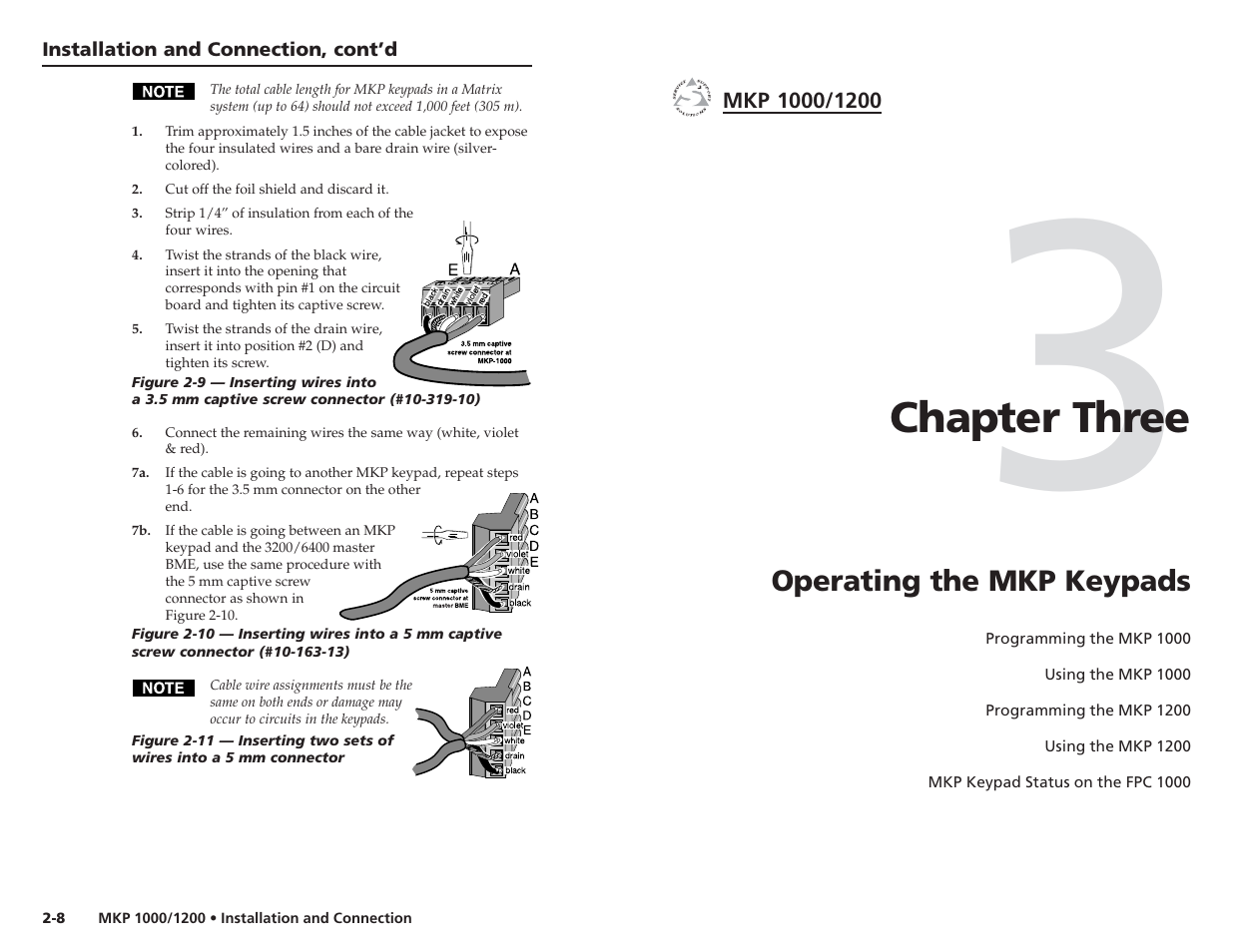 Chapter three | Extron Electronics MKP 1200 Keypad User Manual | Page 11 / 21