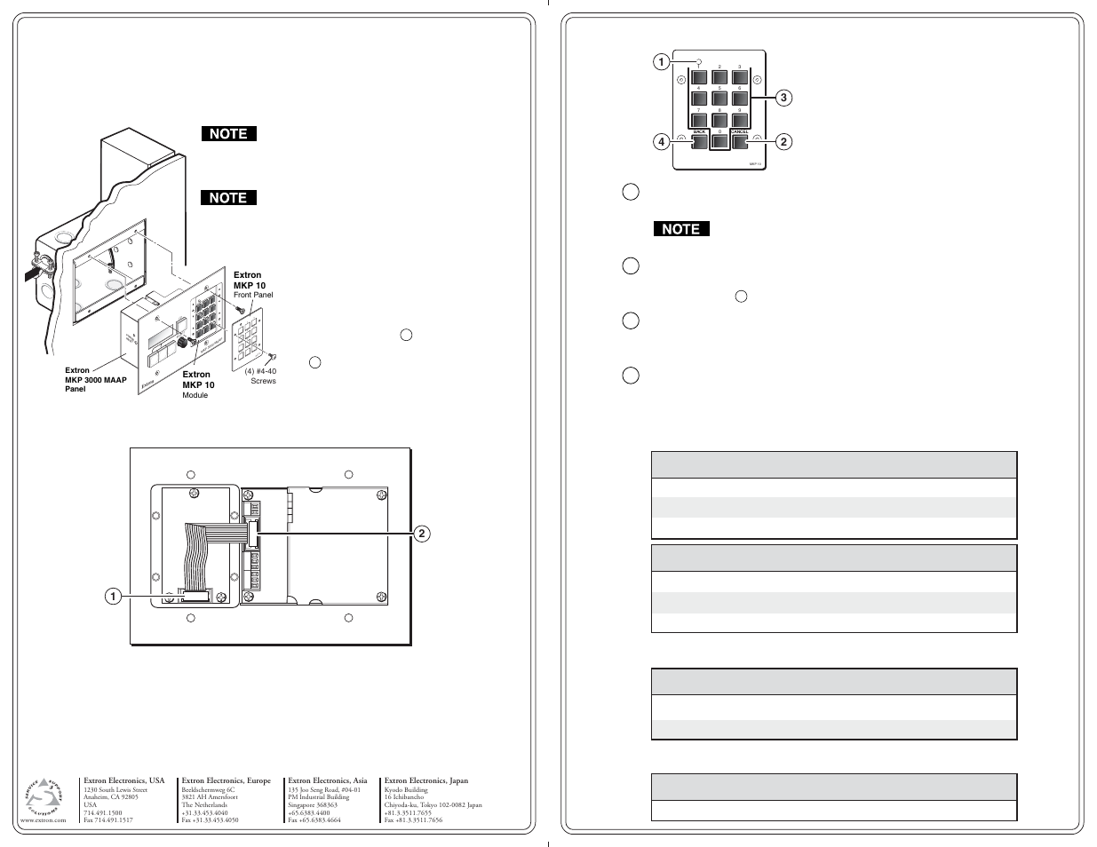 Extron Electronics MKP 10 MAAP User Manual | 1 page