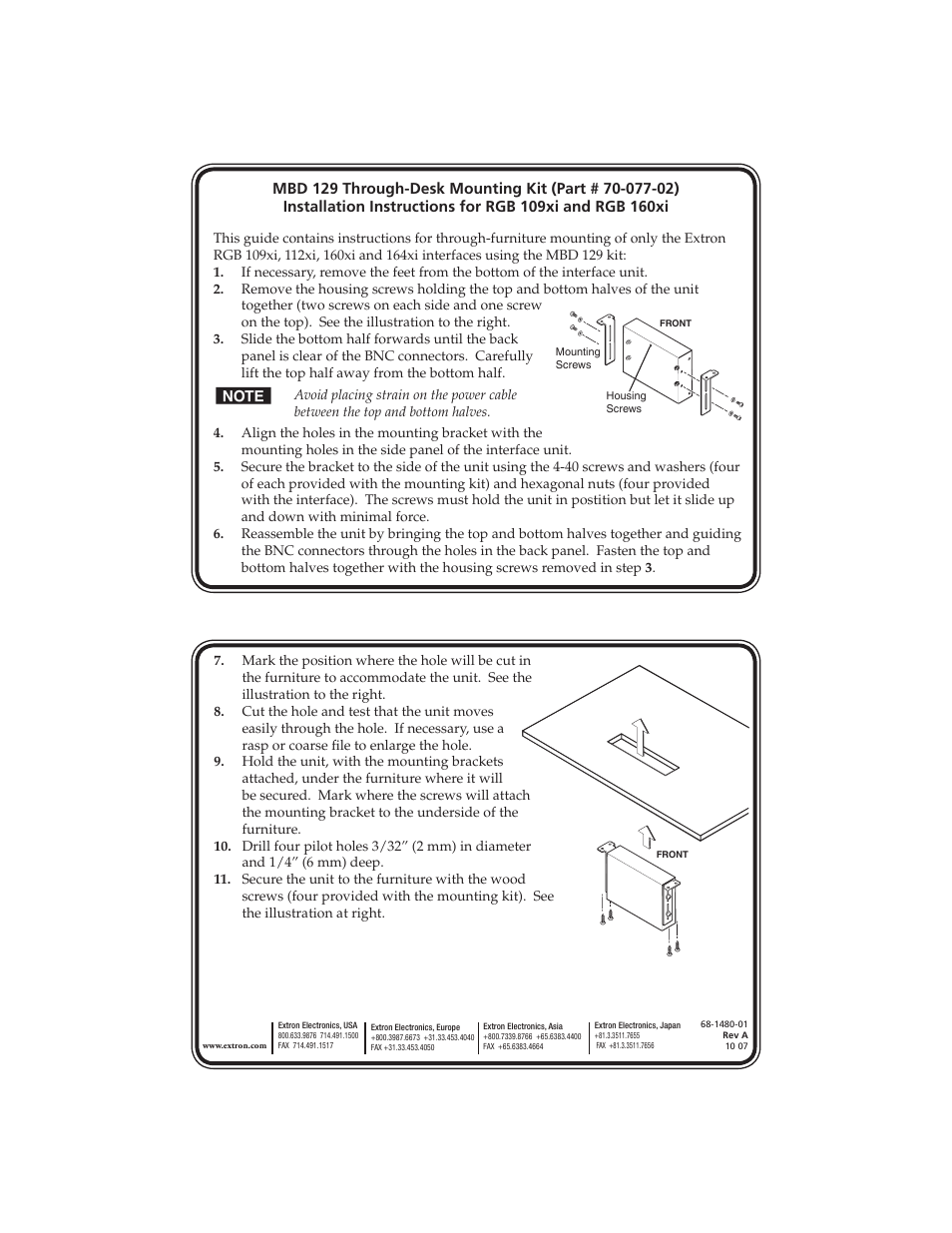 Extron Electronics MBD 129 User Manual | 1 page