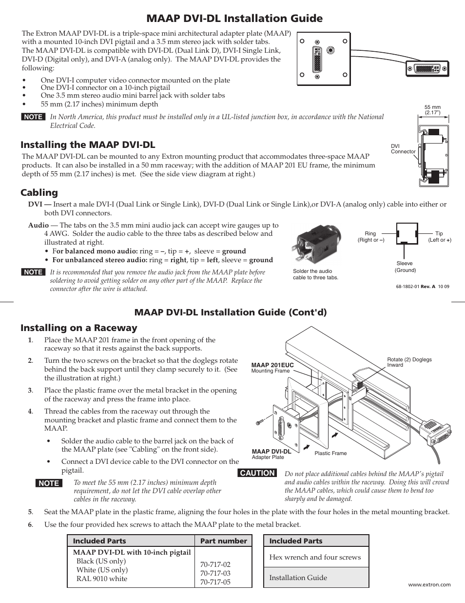 Extron Electronics MAAP DVI-DL User Manual | 1 page