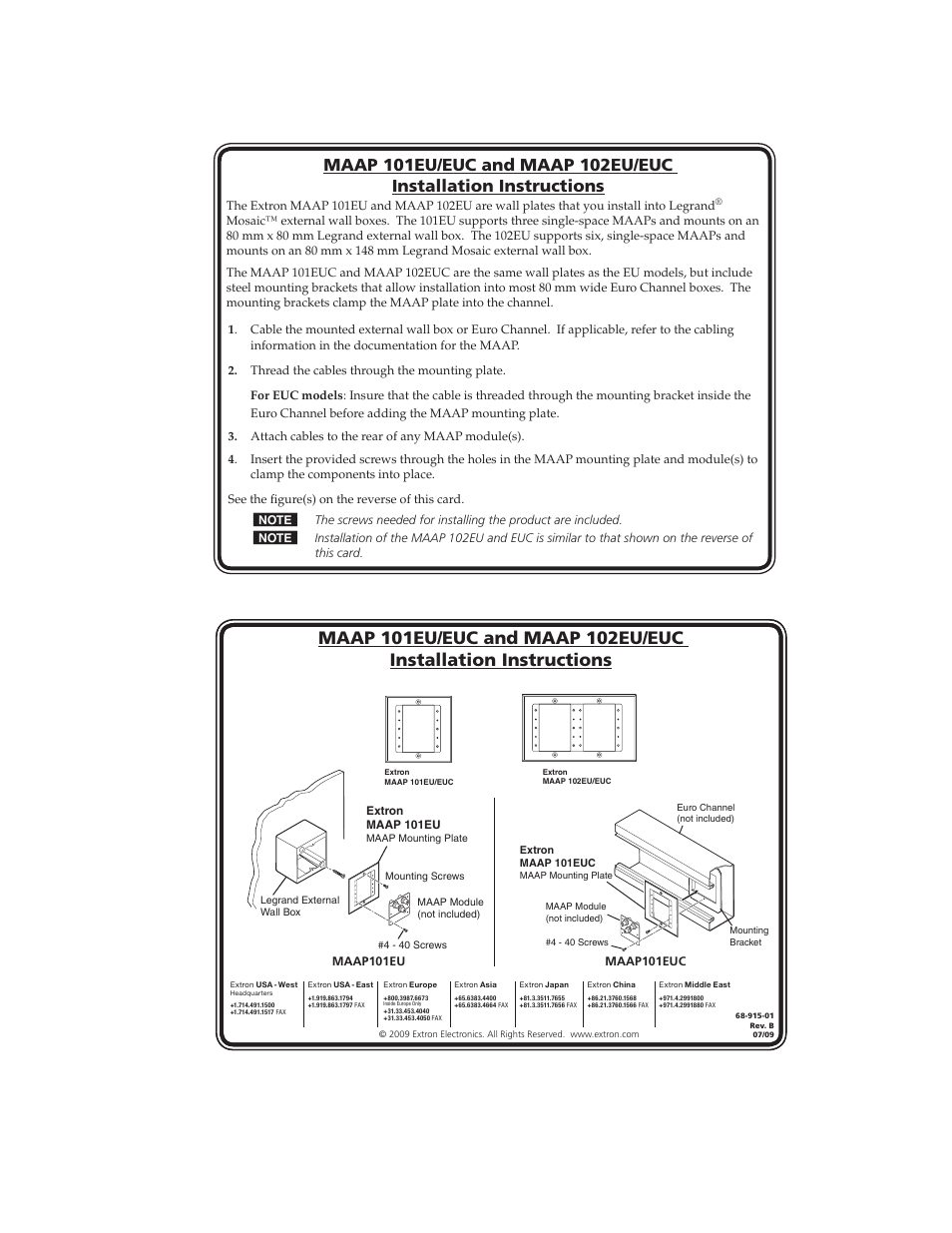 Extron Electronics MAAP 102EU_EUC User Manual | 1 page