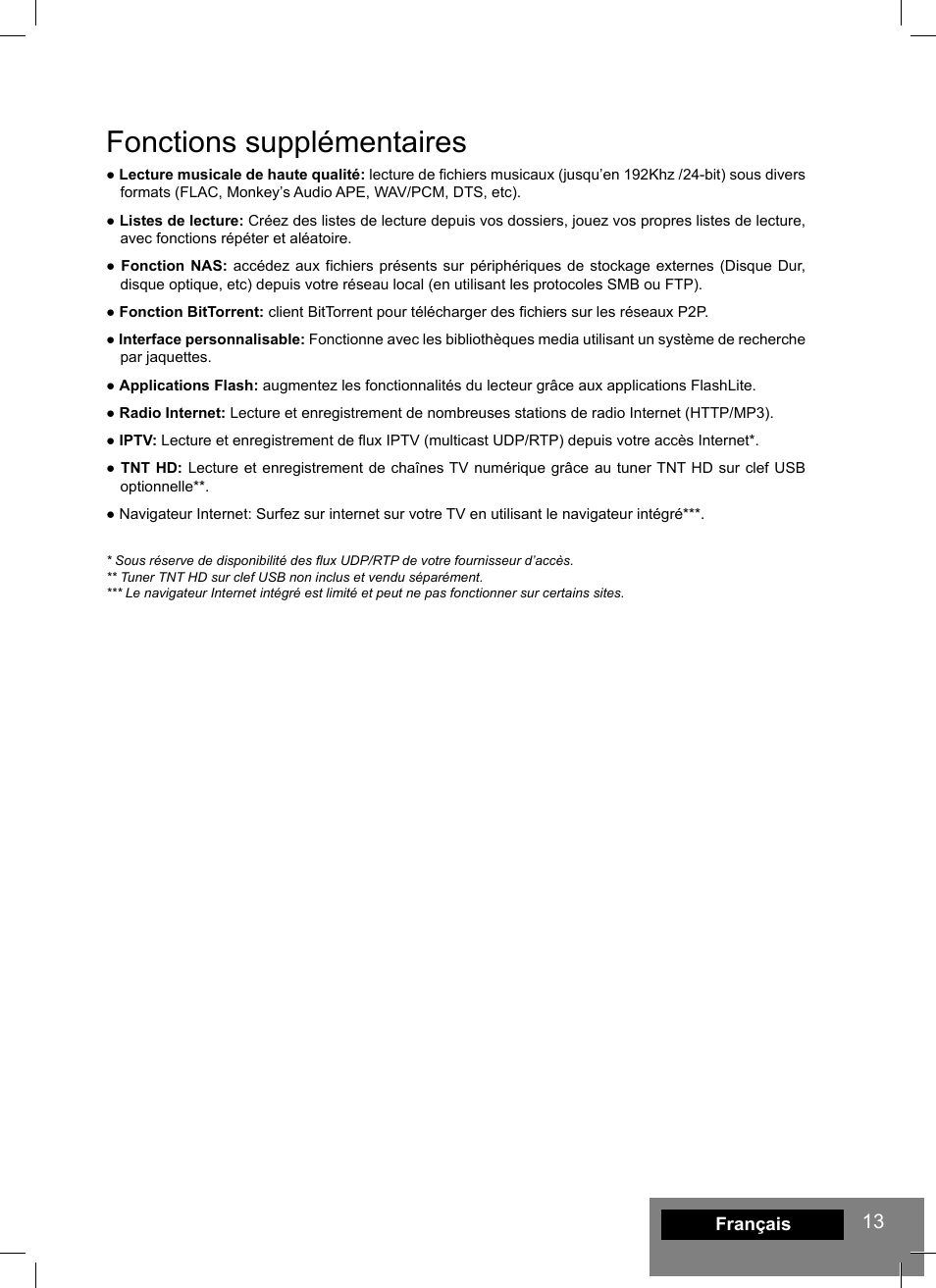 Fonctions supplémentaires | DUNE HD Max User Manual | Page 13 / 76