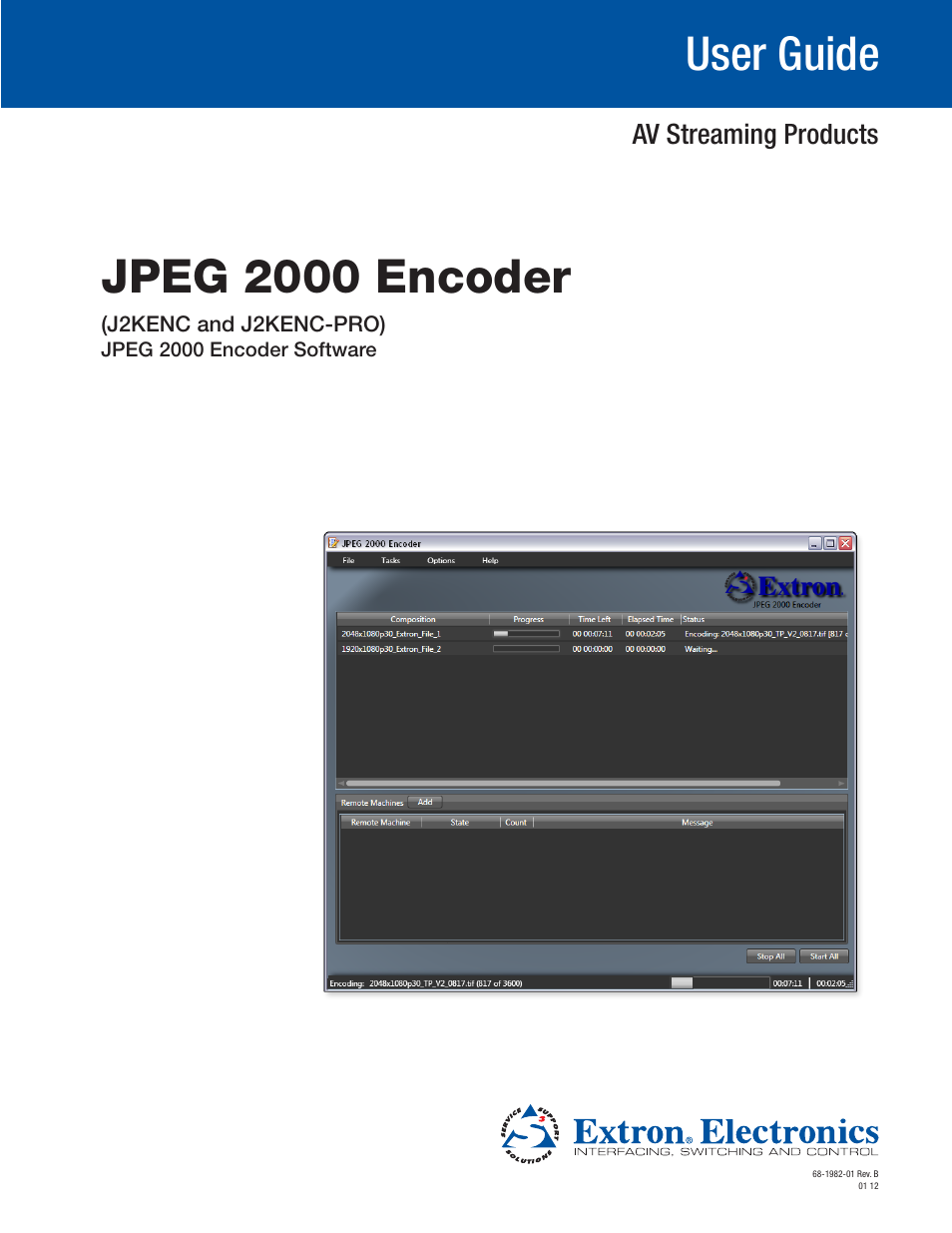 Extron Electronics JPEG 2000 Encoder User Manual | 37 pages