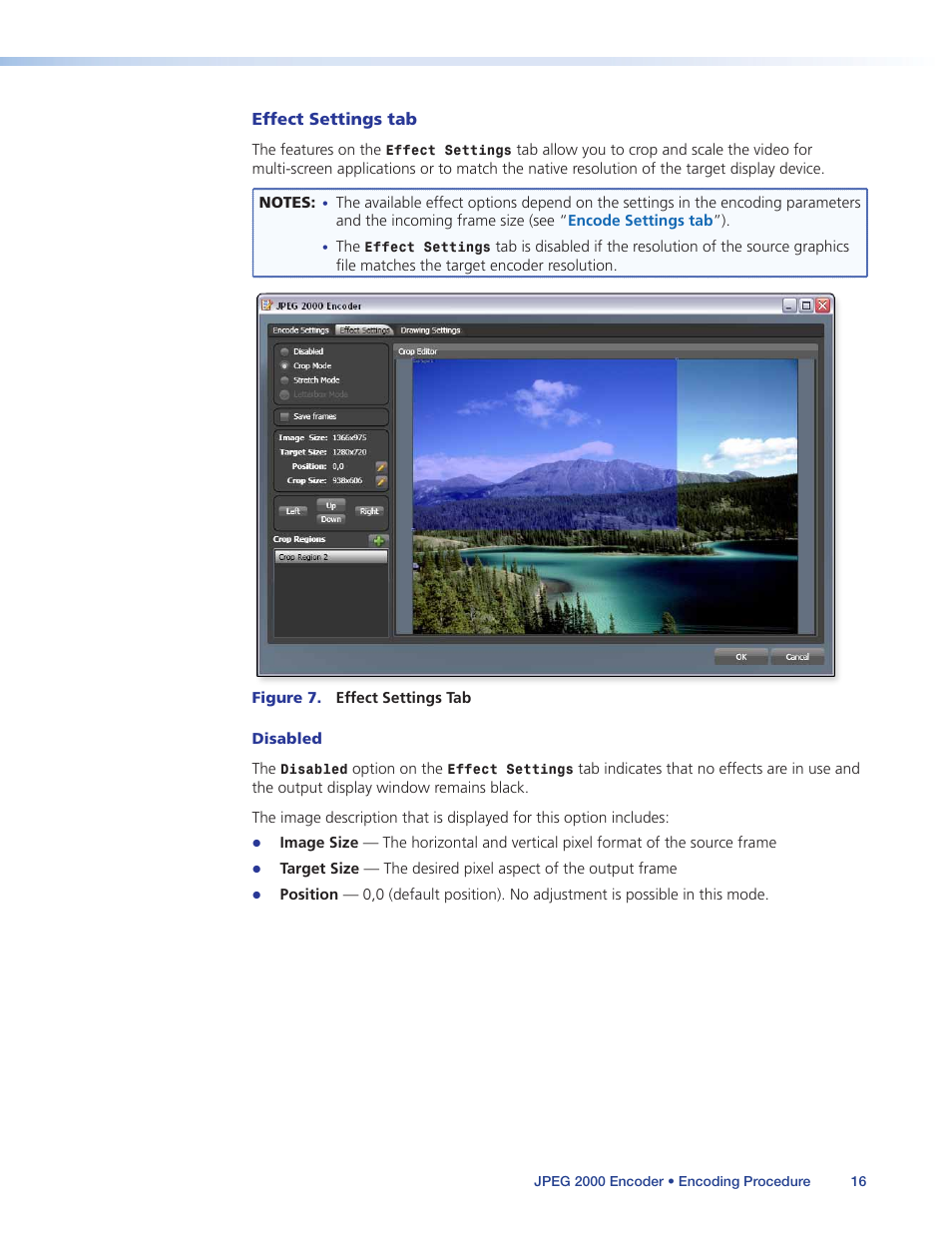 Effect settings tab | Extron Electronics JPEG 2000 Encoder User Manual | Page 20 / 37