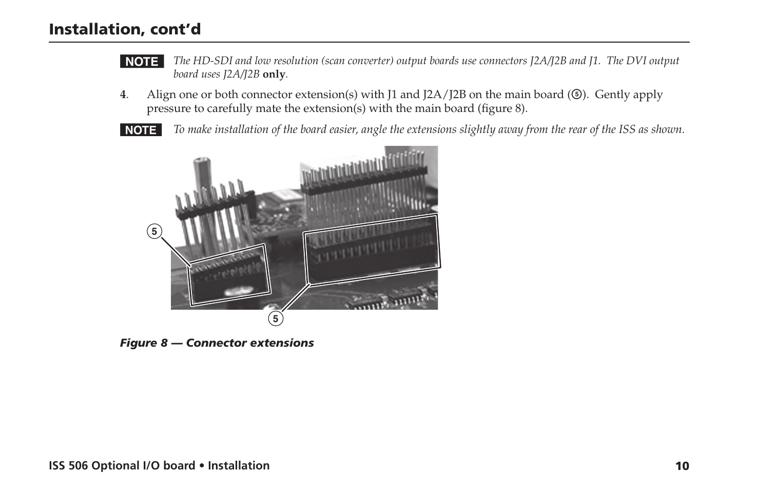 Installation, cont’d | Extron Electronics ISS 506 IO_board Installation User Manual | Page 13 / 17
