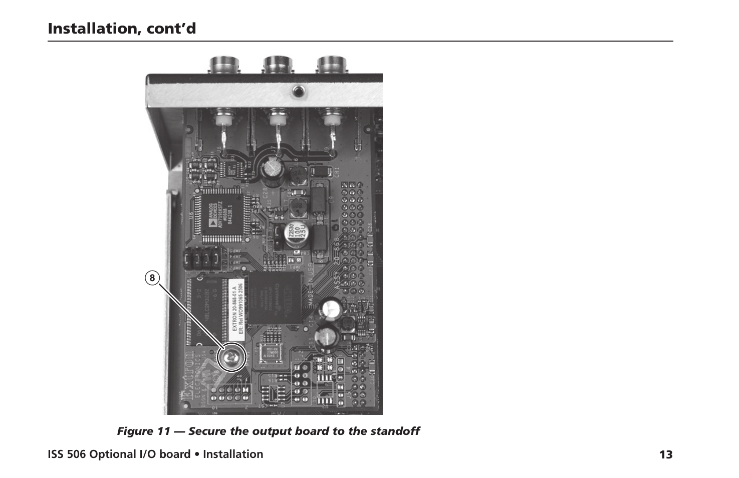 Installation, cont’d | Extron Electronics ISS 506 IO_board Installation User Manual | Page 16 / 17