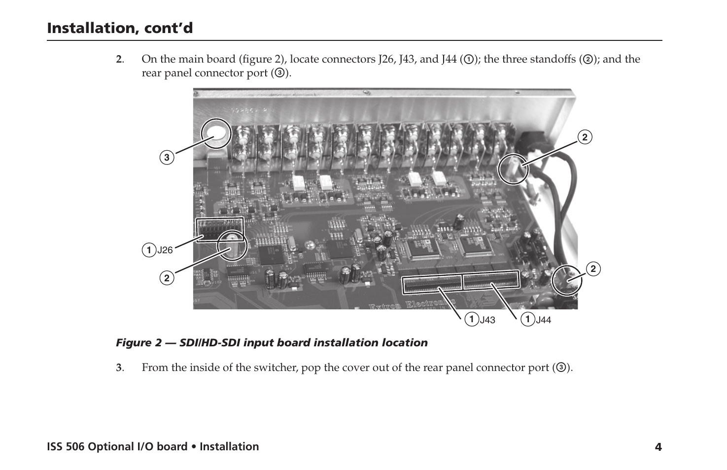 Installation, cont’d | Extron Electronics ISS 506 IO_board Installation User Manual | Page 7 / 17