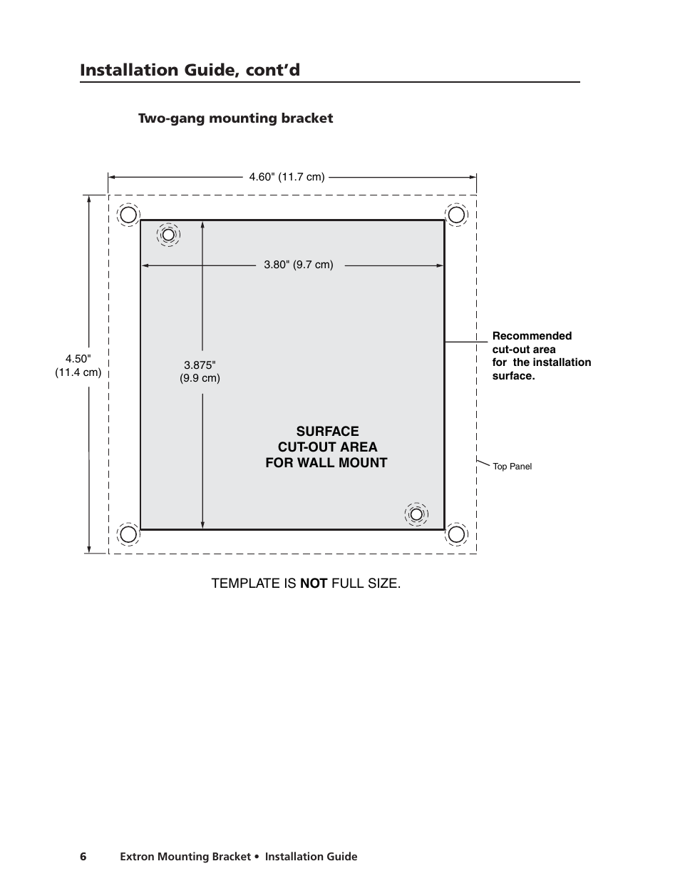 Installation guide, cont’d | Extron Electronics Extron Mounting Bracket Installation User Manual | Page 6 / 14