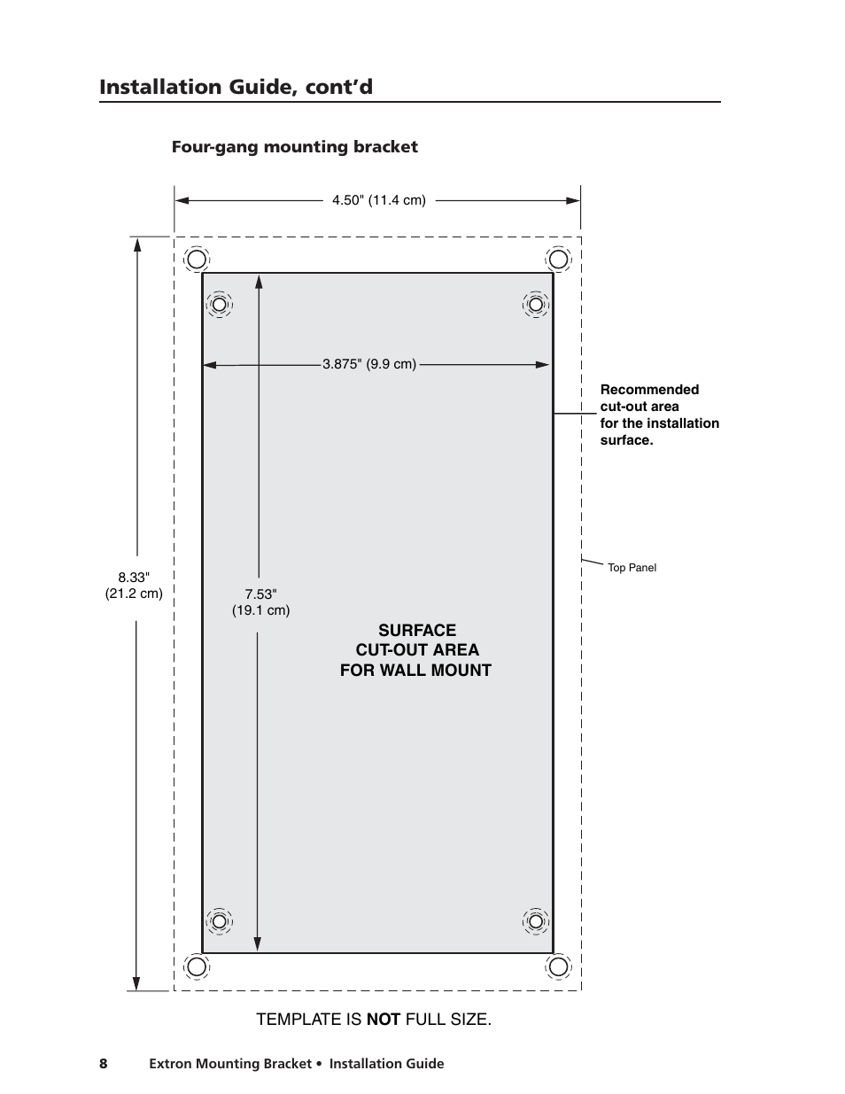 Installation guide, cont’d | Extron Electronics Extron Mounting Bracket Installation User Manual | Page 8 / 14