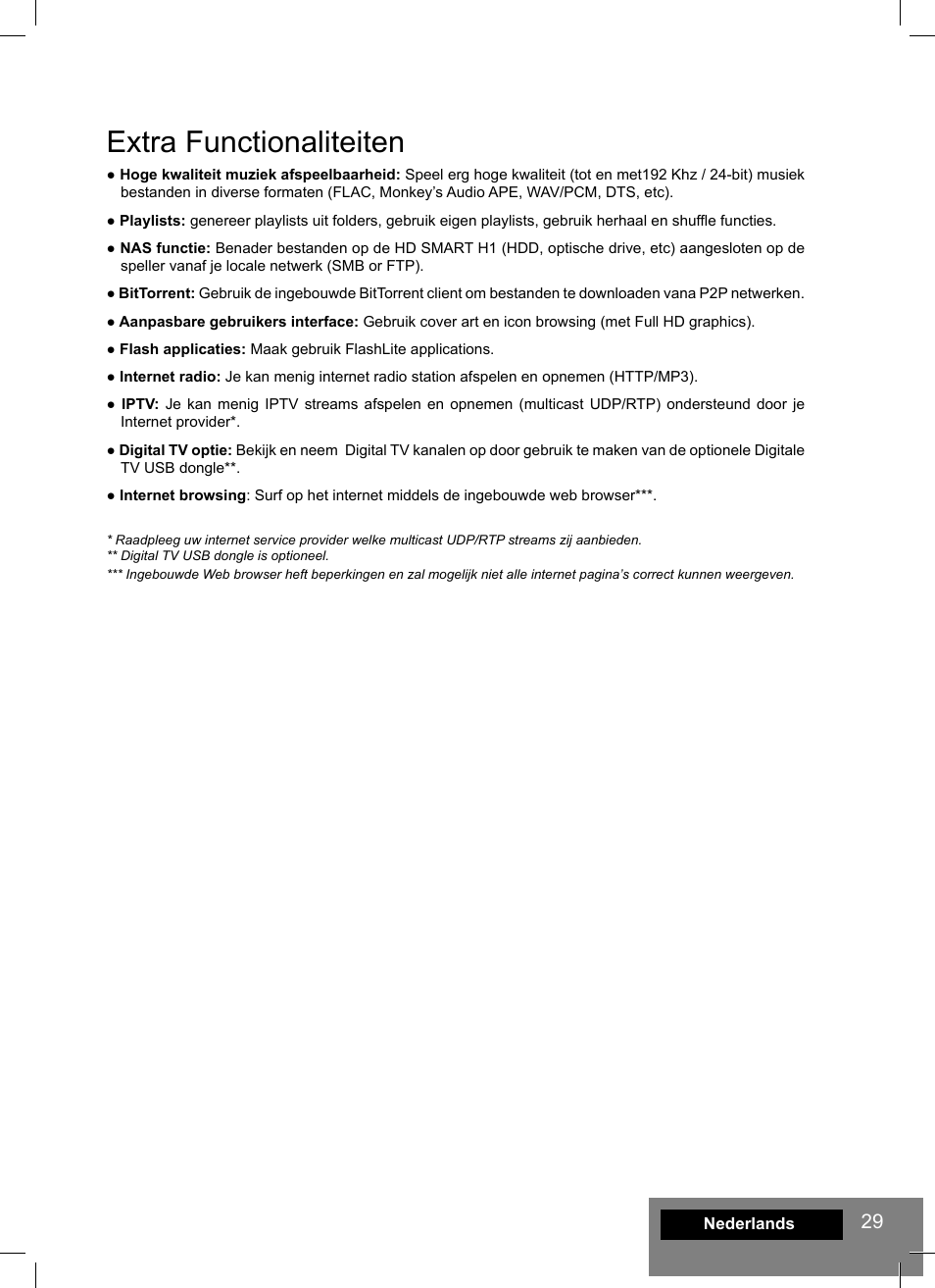 Extra functionaliteiten | DUNE HD Smart H1 User Manual | Page 29 / 76