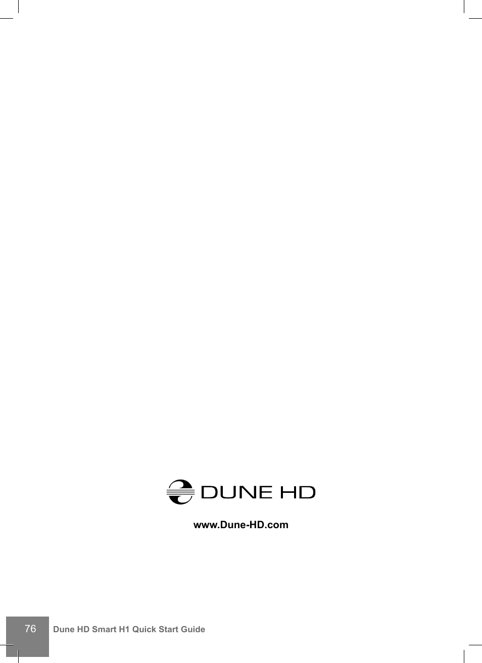 DUNE HD Smart H1 User Manual | Page 76 / 76