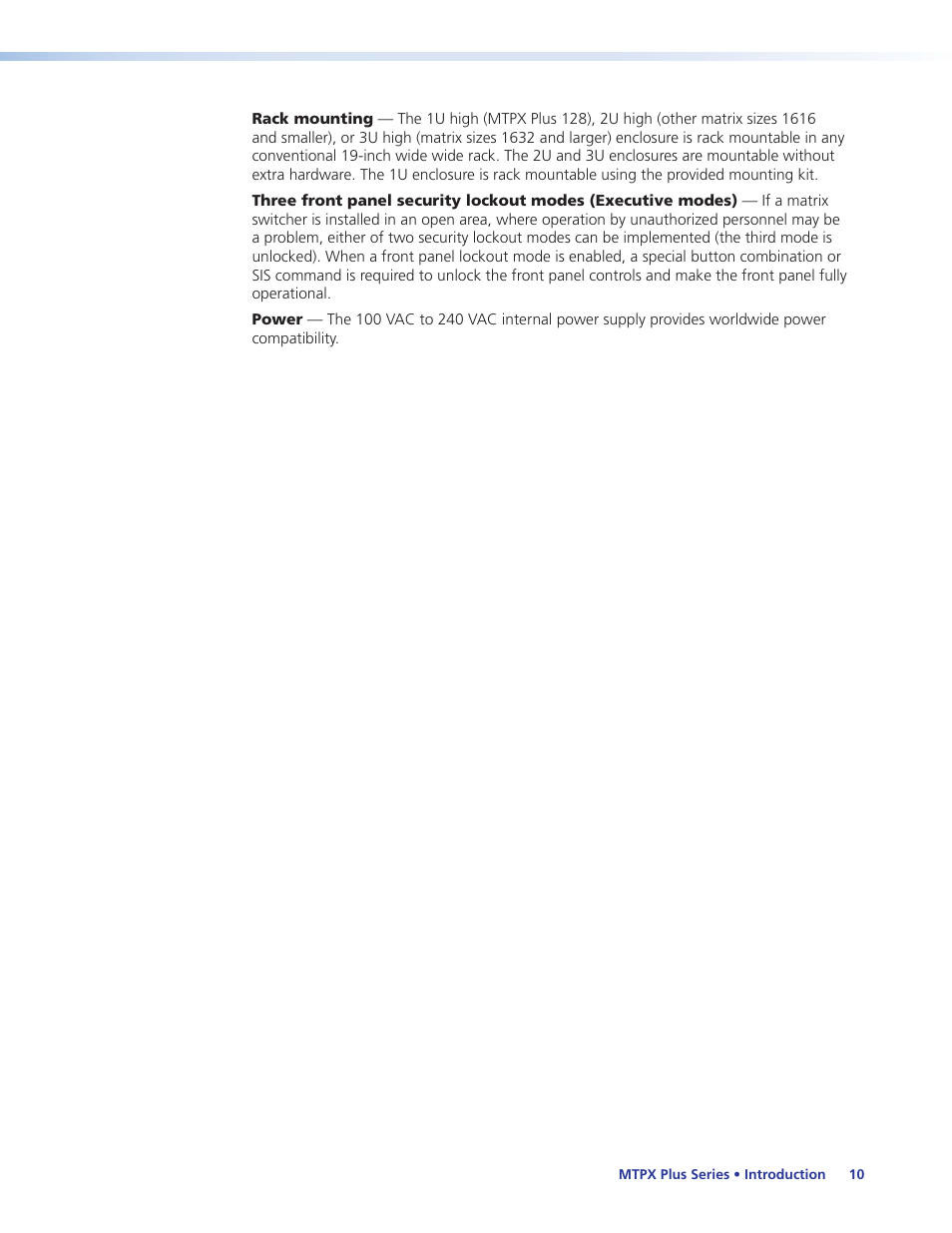 Extron Electronics MTPX Plus Series User Guide User Manual | Page 16 / 169