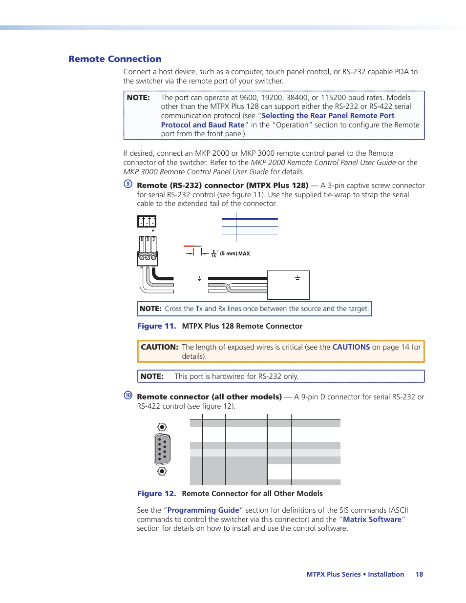 Remote connection | Extron Electronics MTPX Plus Series User Guide User Manual | Page 24 / 169