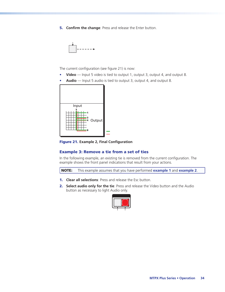 Example 3: remove a tie from a set of ties | Extron Electronics MTPX Plus Series User Guide User Manual | Page 40 / 169