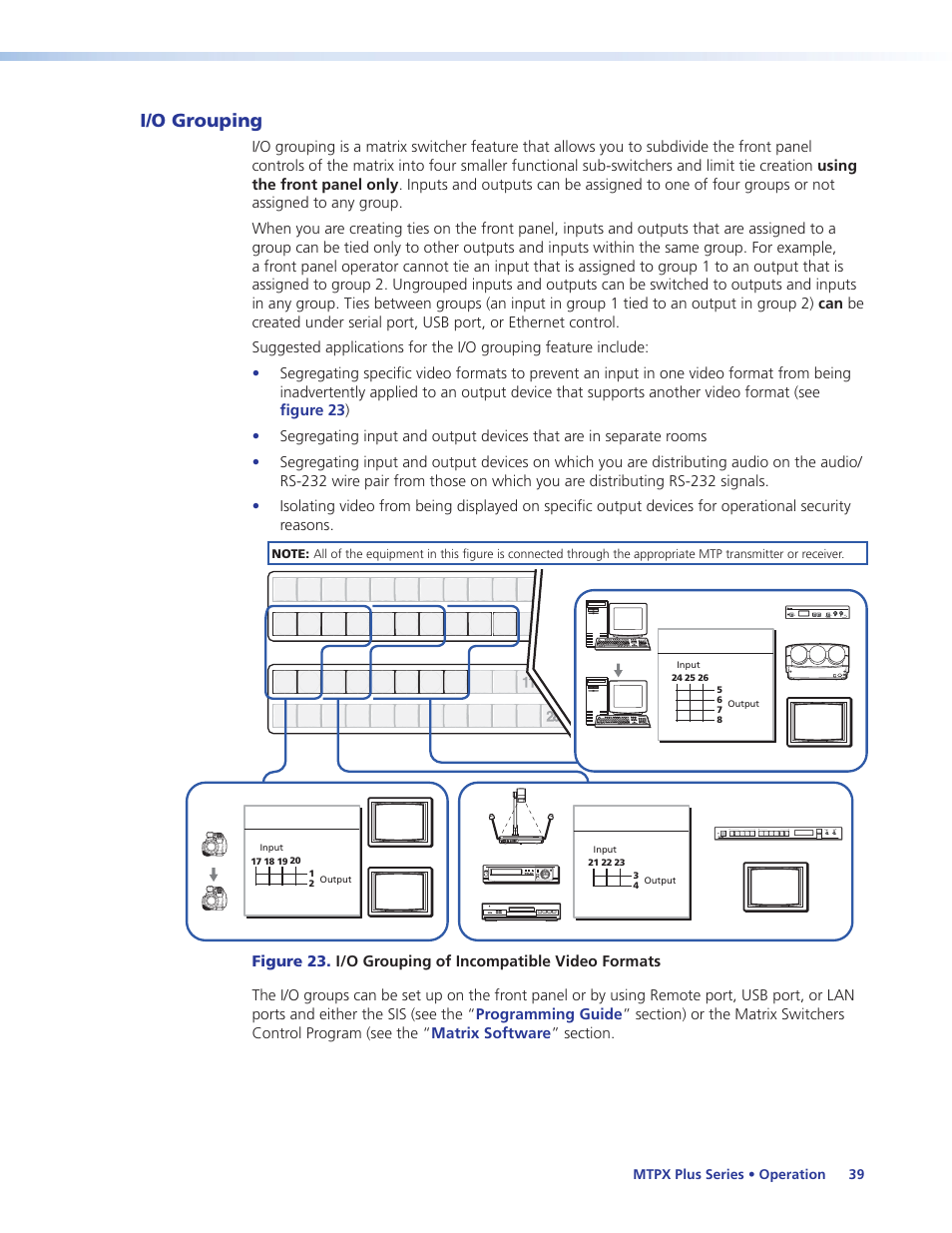 I/o grouping, Creating i/o groups | Extron Electronics MTPX Plus Series User Guide User Manual | Page 45 / 169