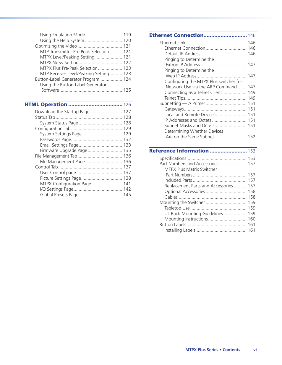 Extron Electronics MTPX Plus Series User Guide User Manual | Page 6 / 169