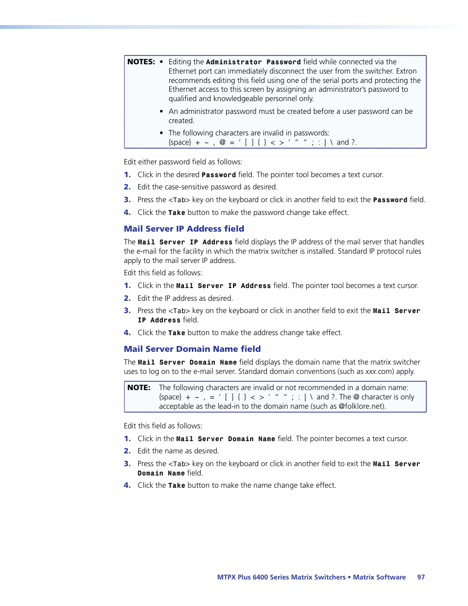 Extron Electronics MTPX Plus 6400 Series User Guide User Manual | Page 103 / 166