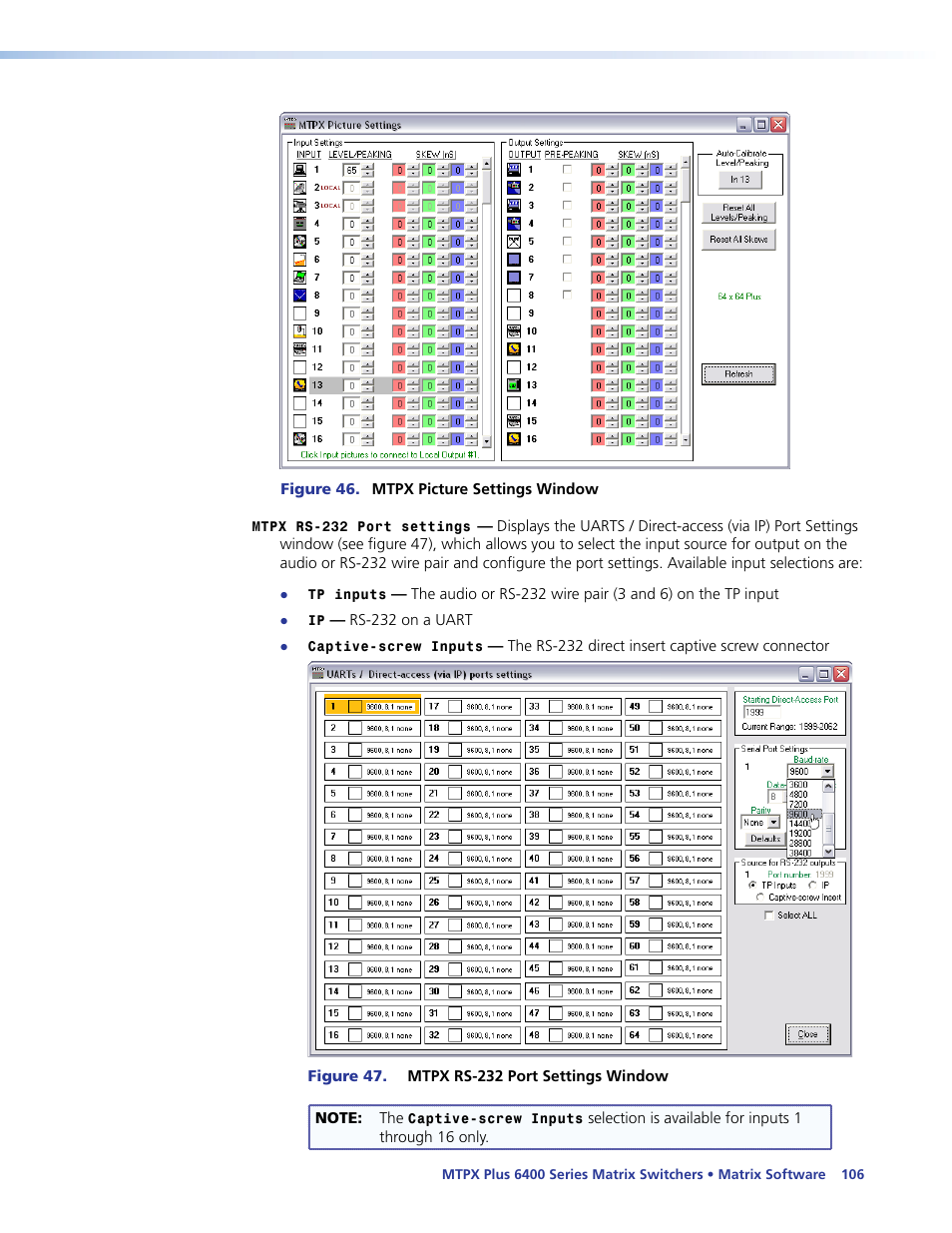 Matrix, Software | Extron Electronics MTPX Plus 6400 Series User Guide User Manual | Page 112 / 166