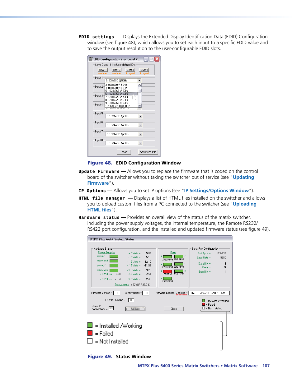 Extron Electronics MTPX Plus 6400 Series User Guide User Manual | Page 113 / 166