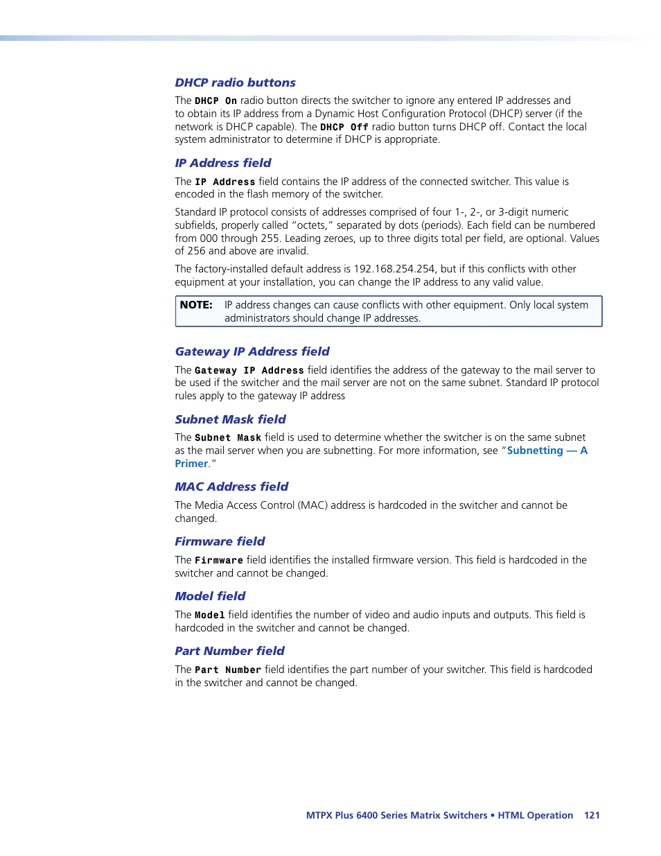 Extron Electronics MTPX Plus 6400 Series User Guide User Manual | Page 127 / 166