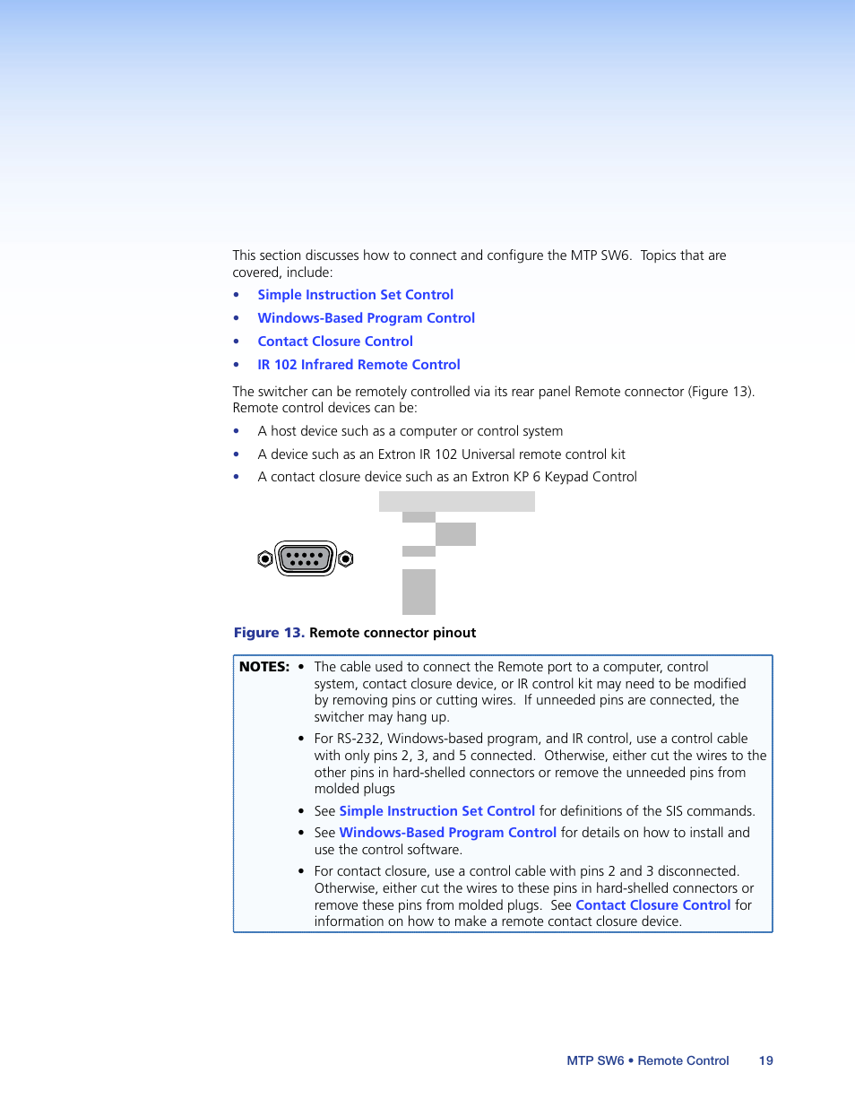 Remote control, Remote.control | Extron Electronics MTP SW6 User Guide User Manual | Page 23 / 38