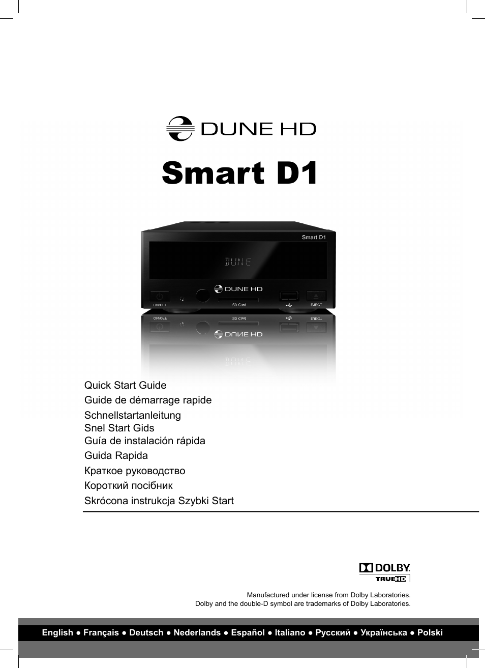 DUNE HD Smart D1 User Manual | 76 pages