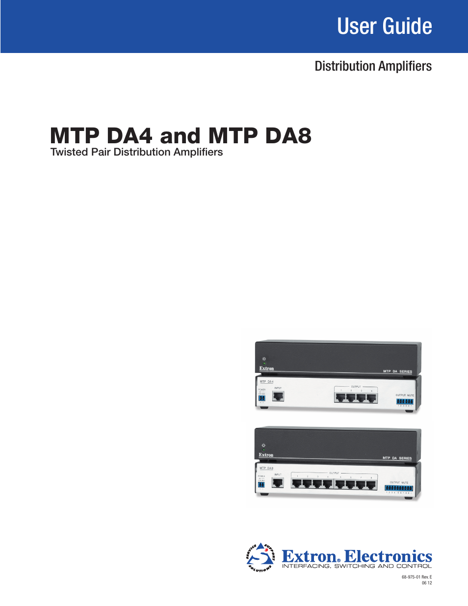 Extron Electronics MTP DA8 User Guide User Manual | 21 pages