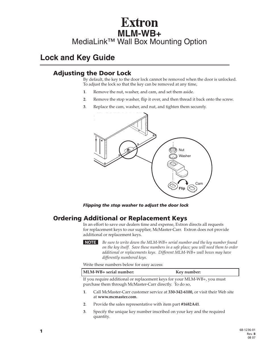 Extron Electronics MLM-WB+ User Guide User Manual | 2 pages