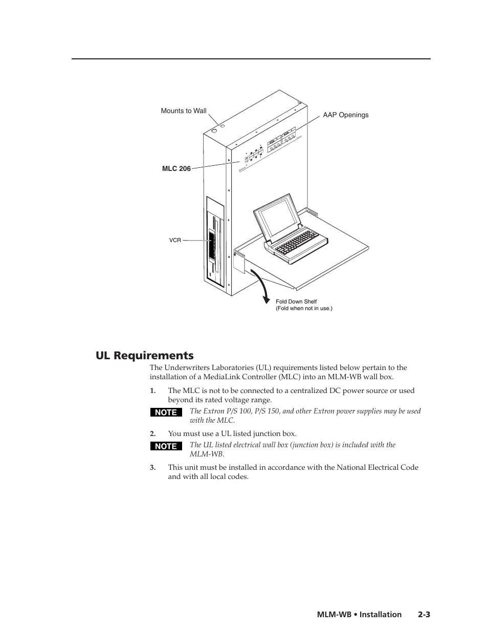 Ul requirements | Extron Electronics MLM-WB+ User Guide User Manual | Page 9 / 34