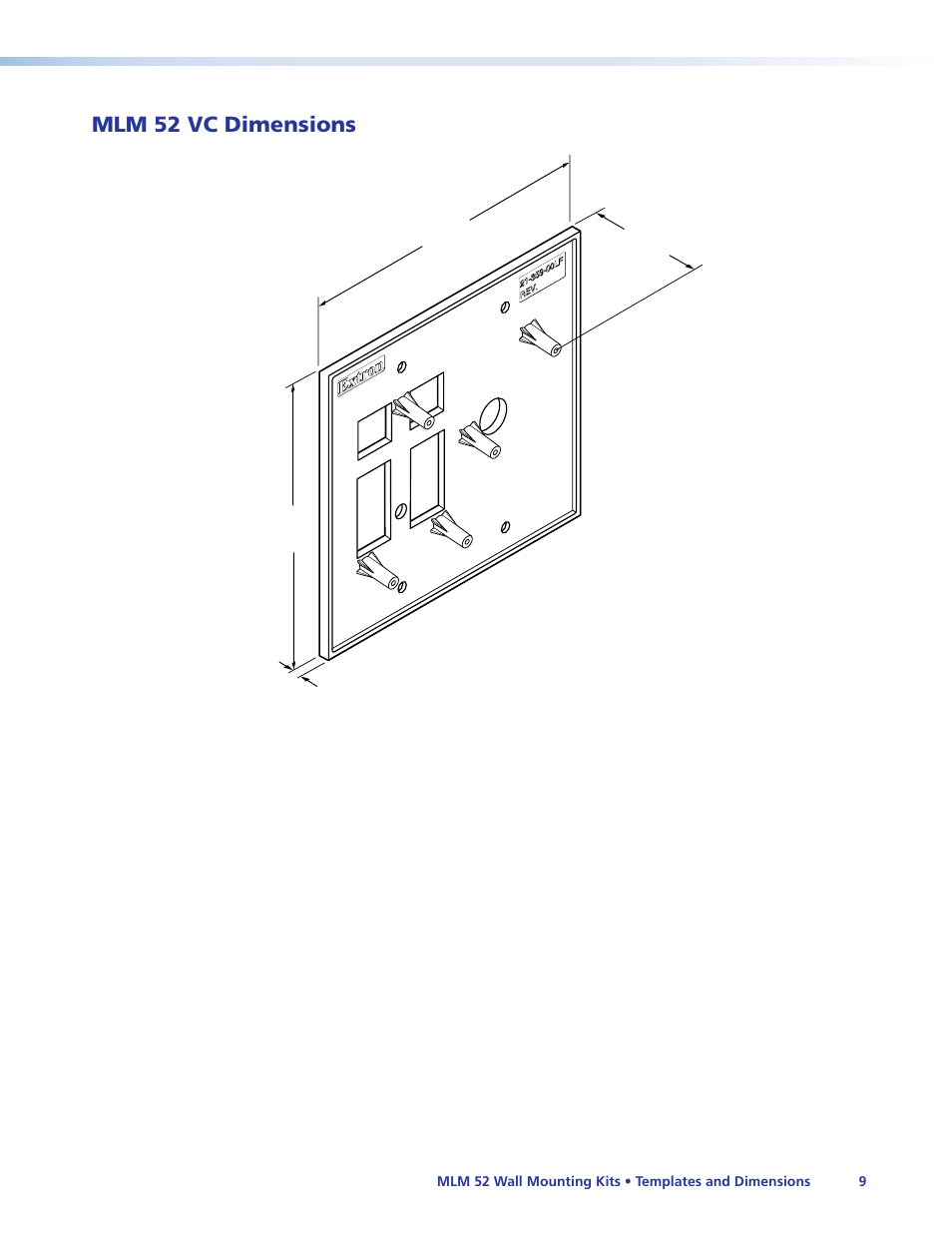 Mlm 52 vc dimensions | Extron Electronics MLM 52 VC User Manual | Page 15 / 16