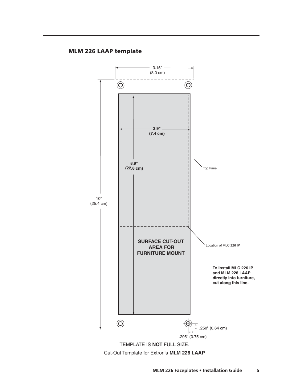 Mlm 226 laap template | Extron Electronics MLM 226 Faceplates User Manual | Page 5 / 8