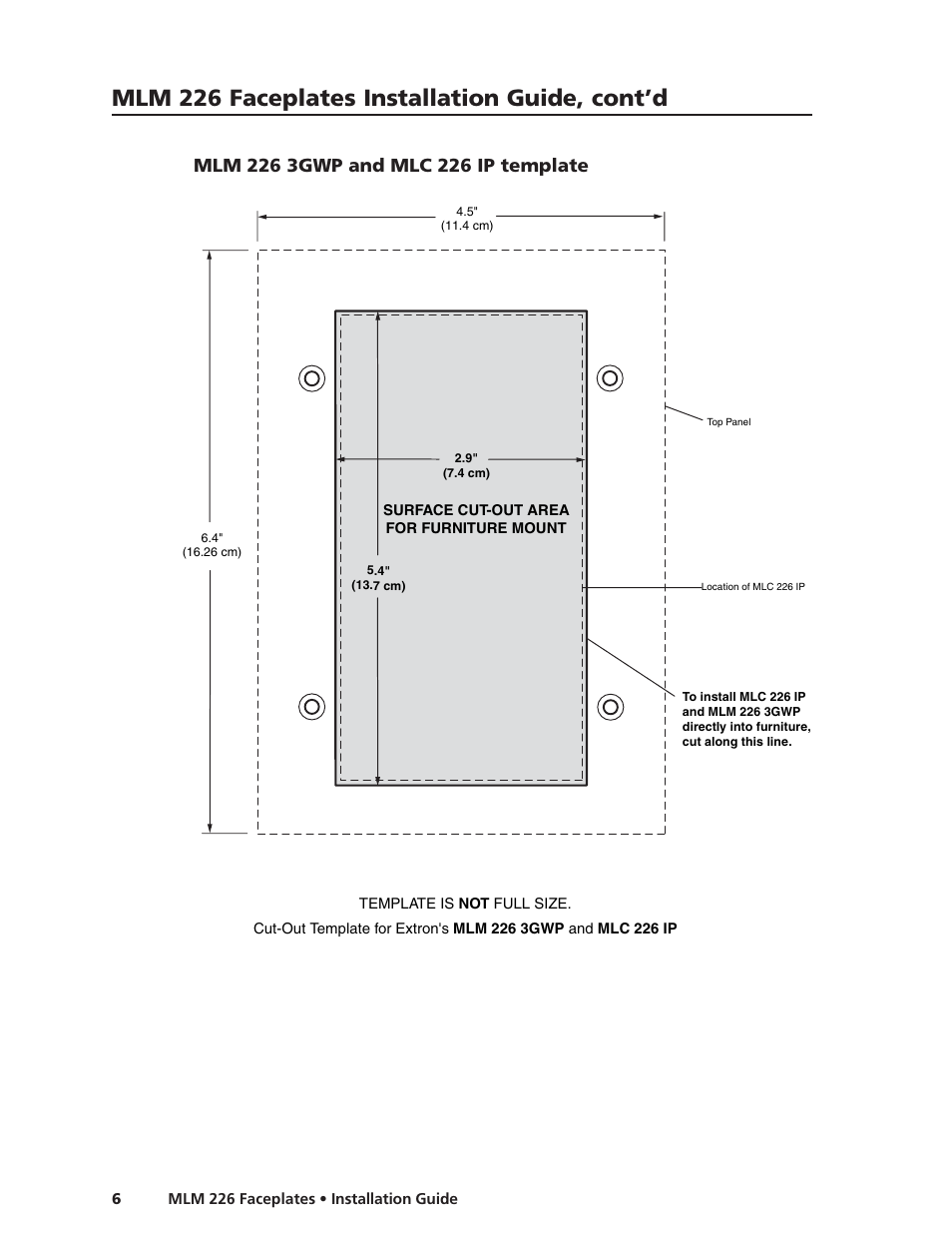 Mlm 226 faceplates installation guide, cont’d | Extron Electronics MLM 226 Faceplates User Manual | Page 6 / 8