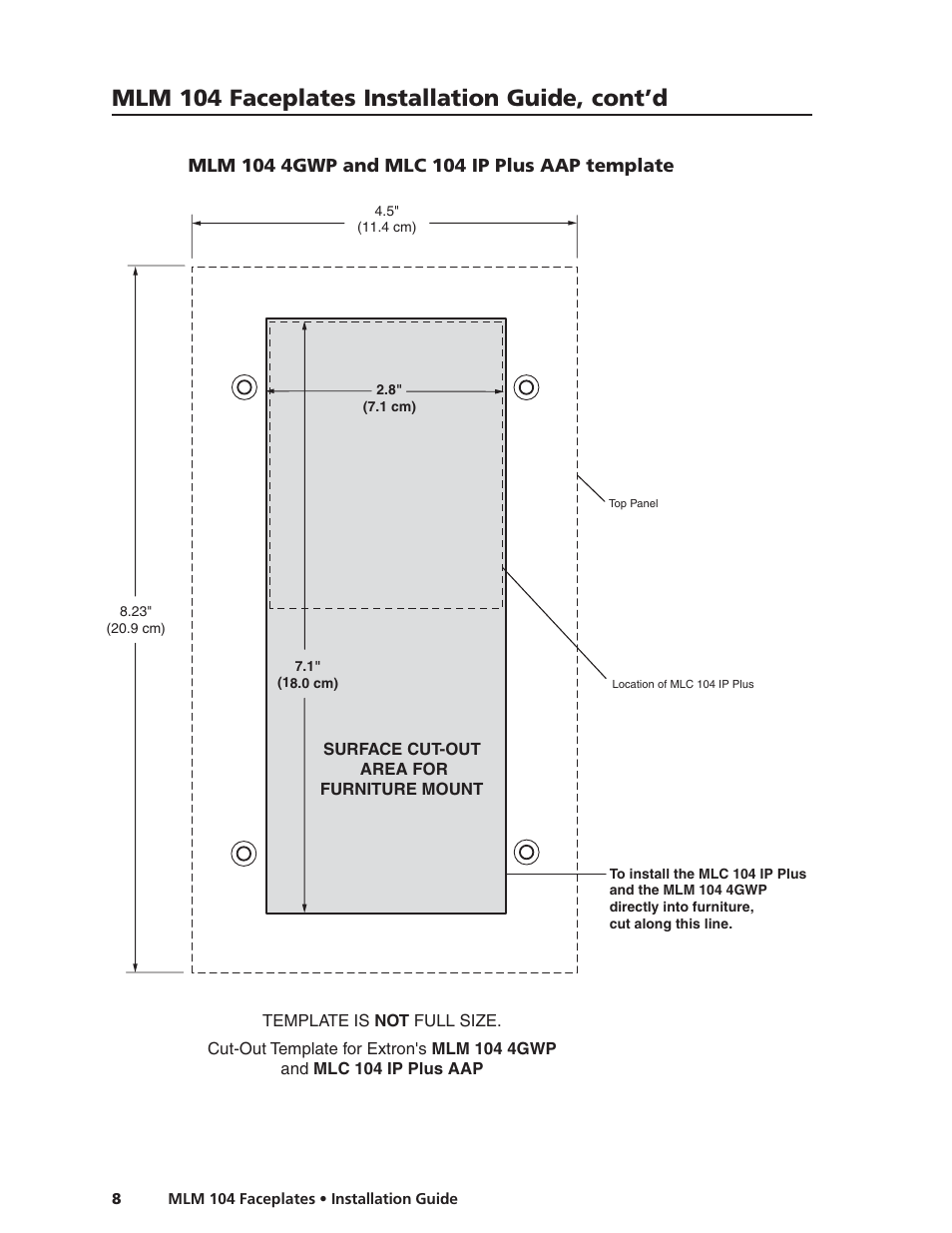 Mlm 104 faceplates installation guide, cont’d | Extron Electronics MLM 104 Faceplates User Manual | Page 8 / 10