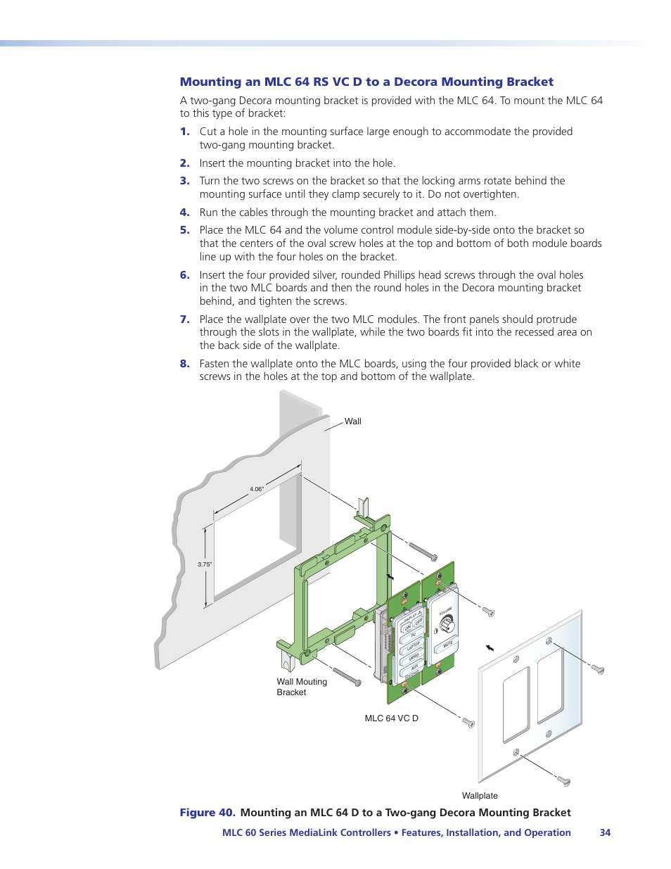 Extron Electronics MLC 60 Series User Guide User Manual | Page 40 / 79