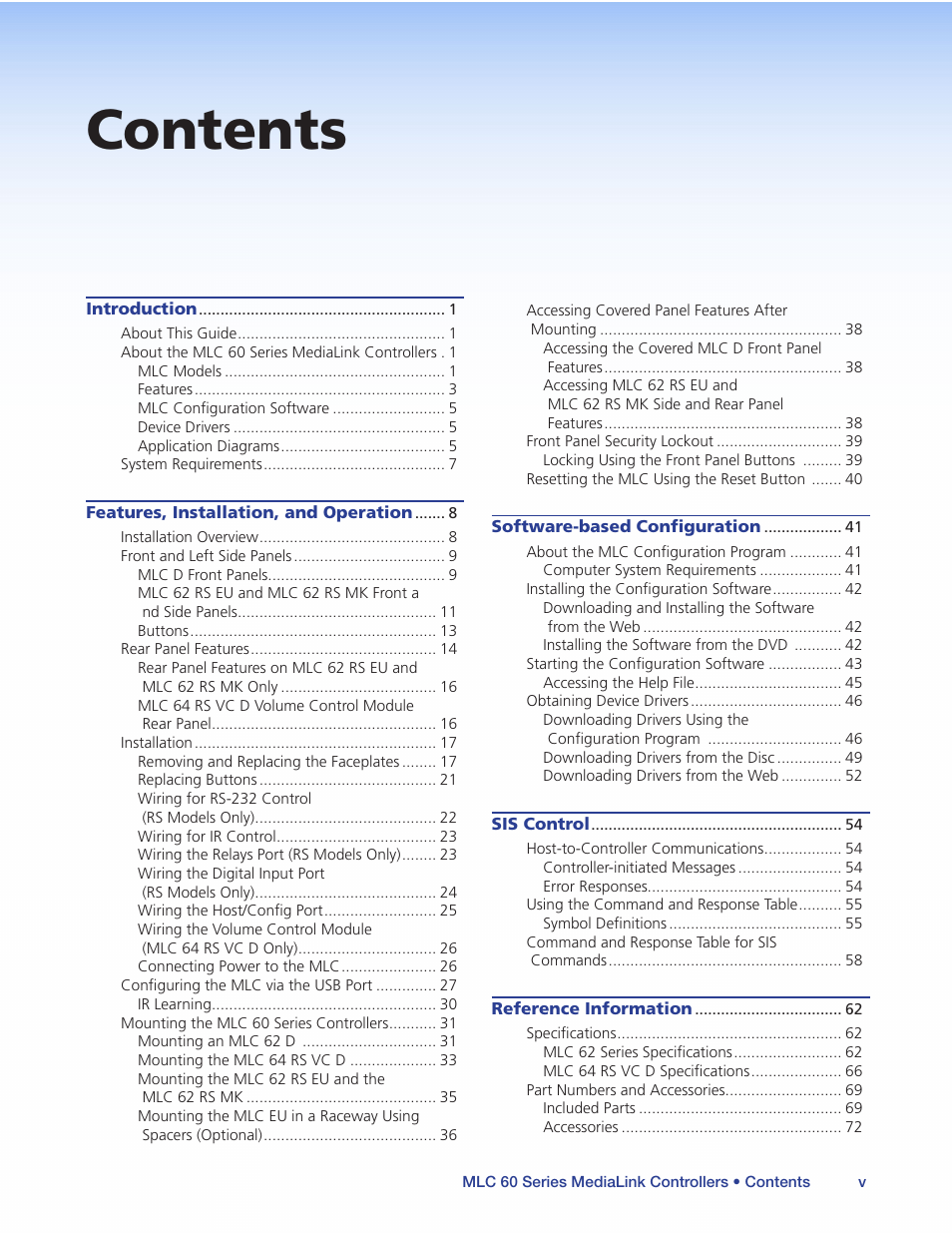 Extron Electronics MLC 60 Series User Guide User Manual | Page 5 / 79