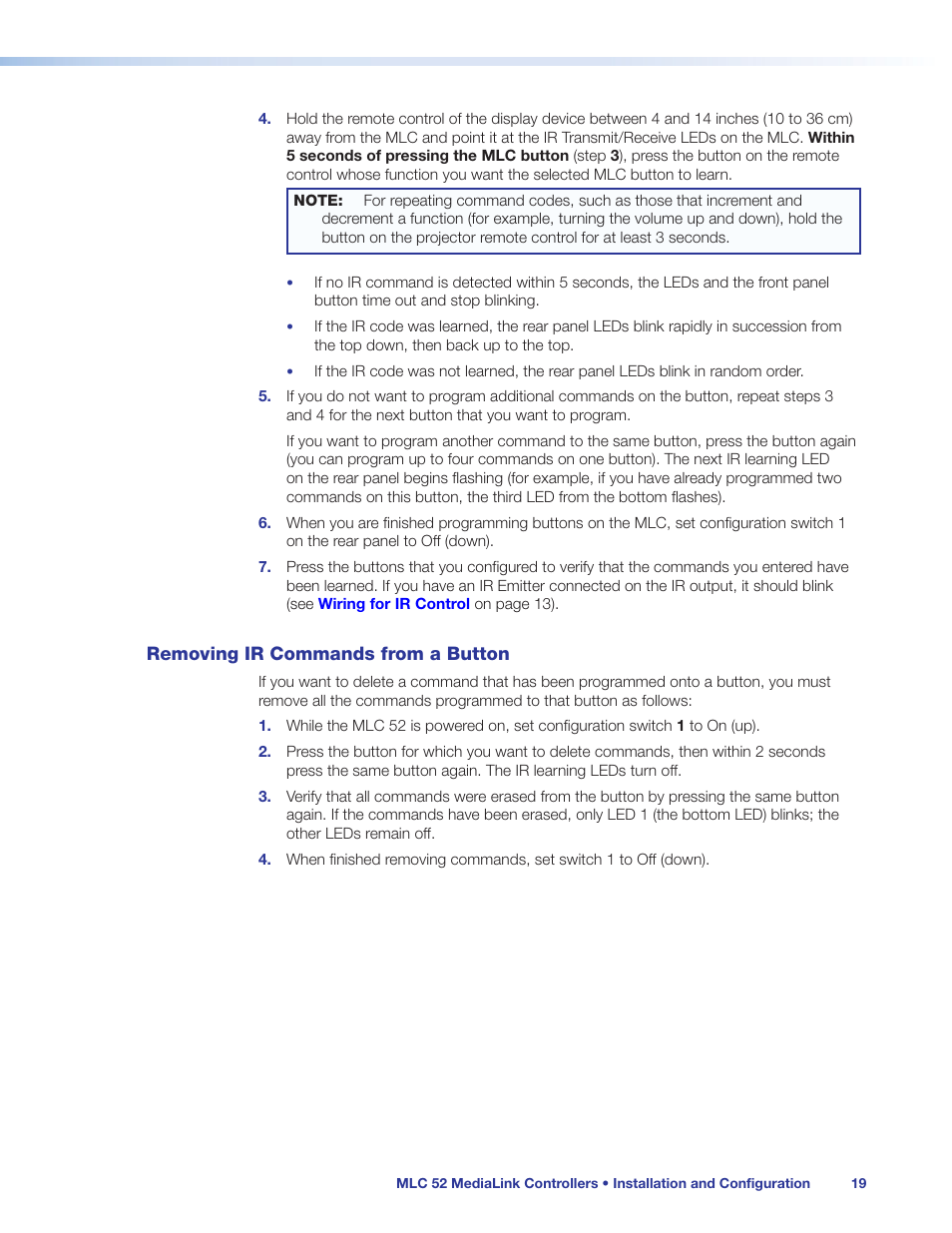 Removing ir commands from a button | Extron Electronics MLC 52 Series User Guide User Manual | Page 25 / 74