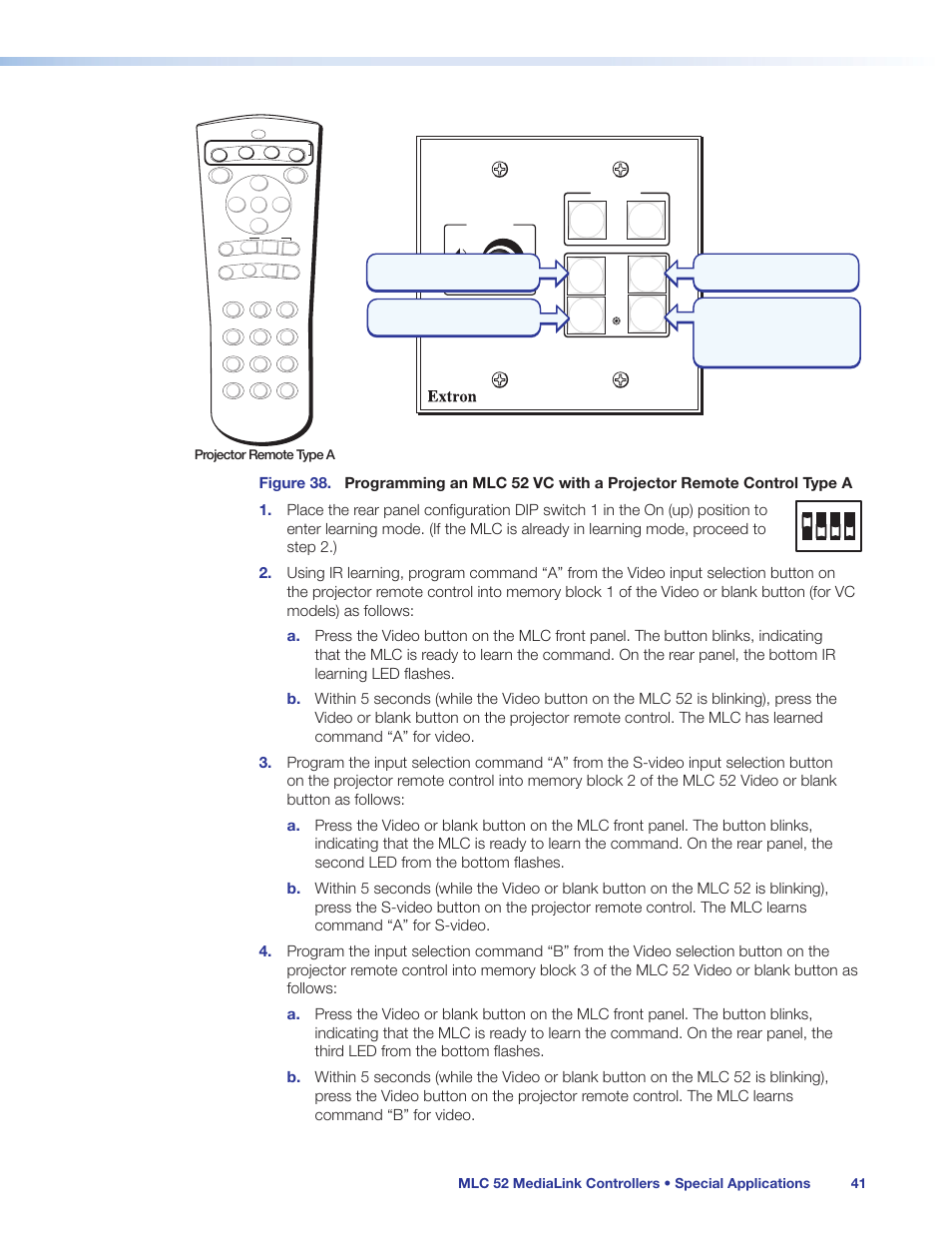Projector remote type a | Extron Electronics MLC 52 Series User Guide User Manual | Page 47 / 74