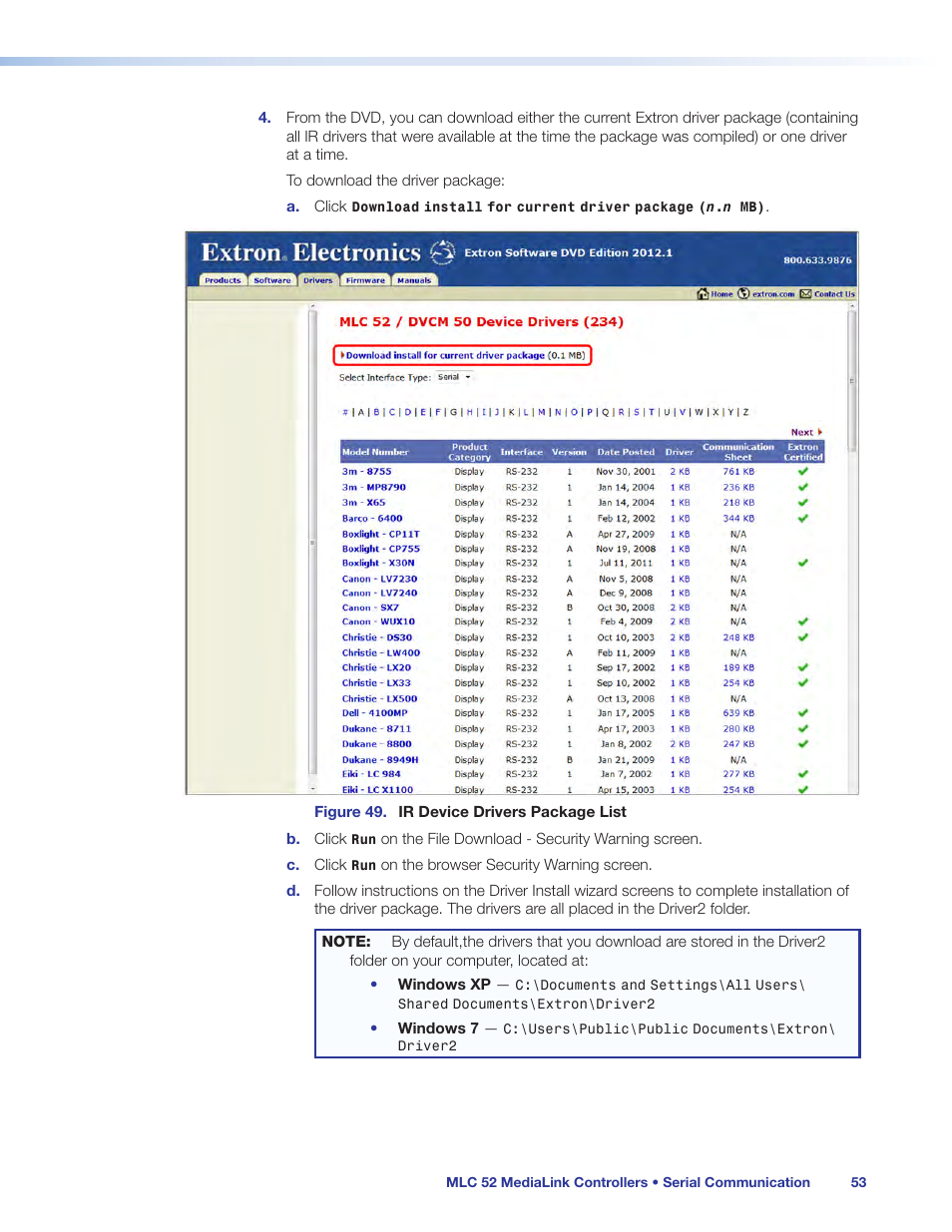 Extron Electronics MLC 52 Series User Guide User Manual | Page 59 / 74